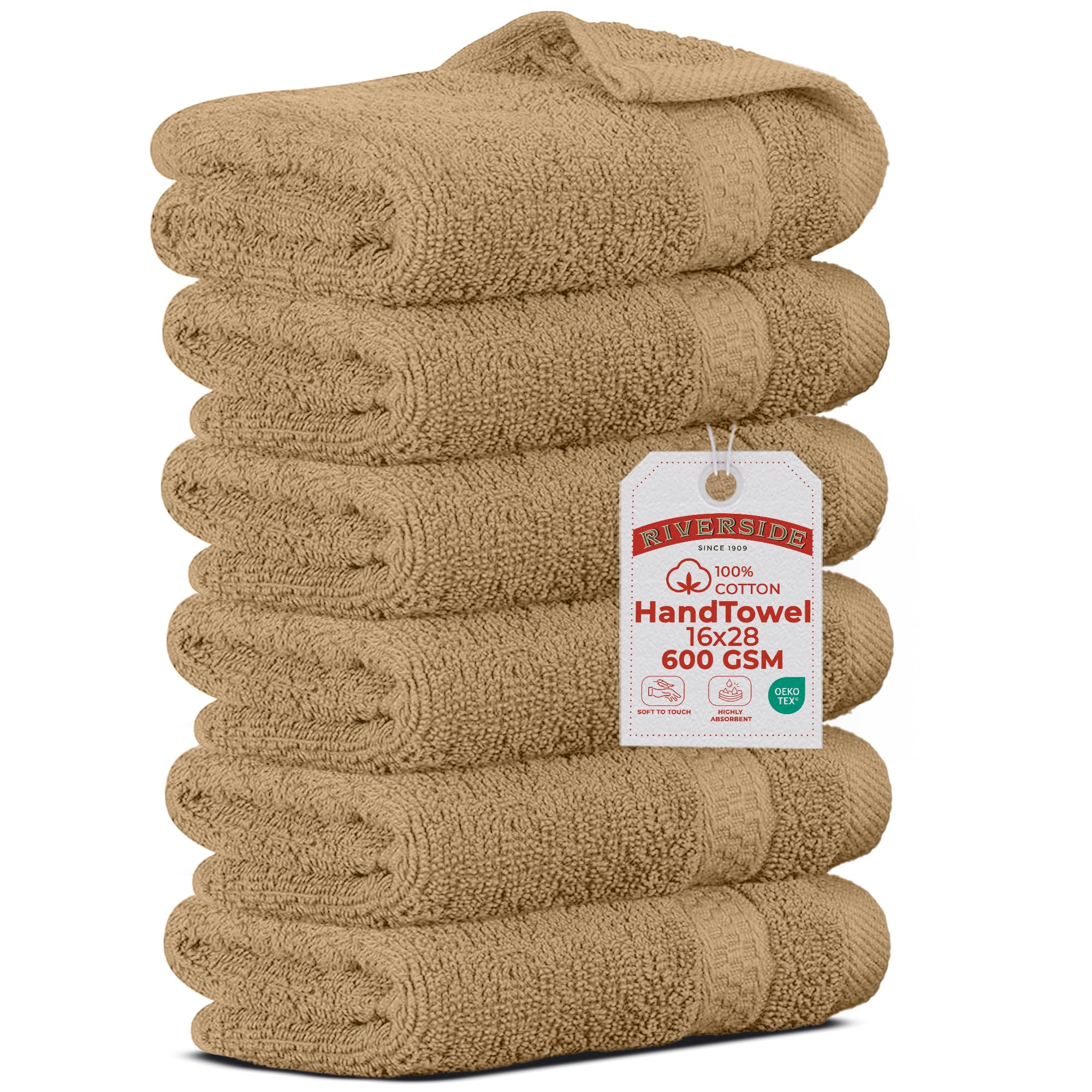 RIVERSIDE 6-Pack Premium Hand Towels
