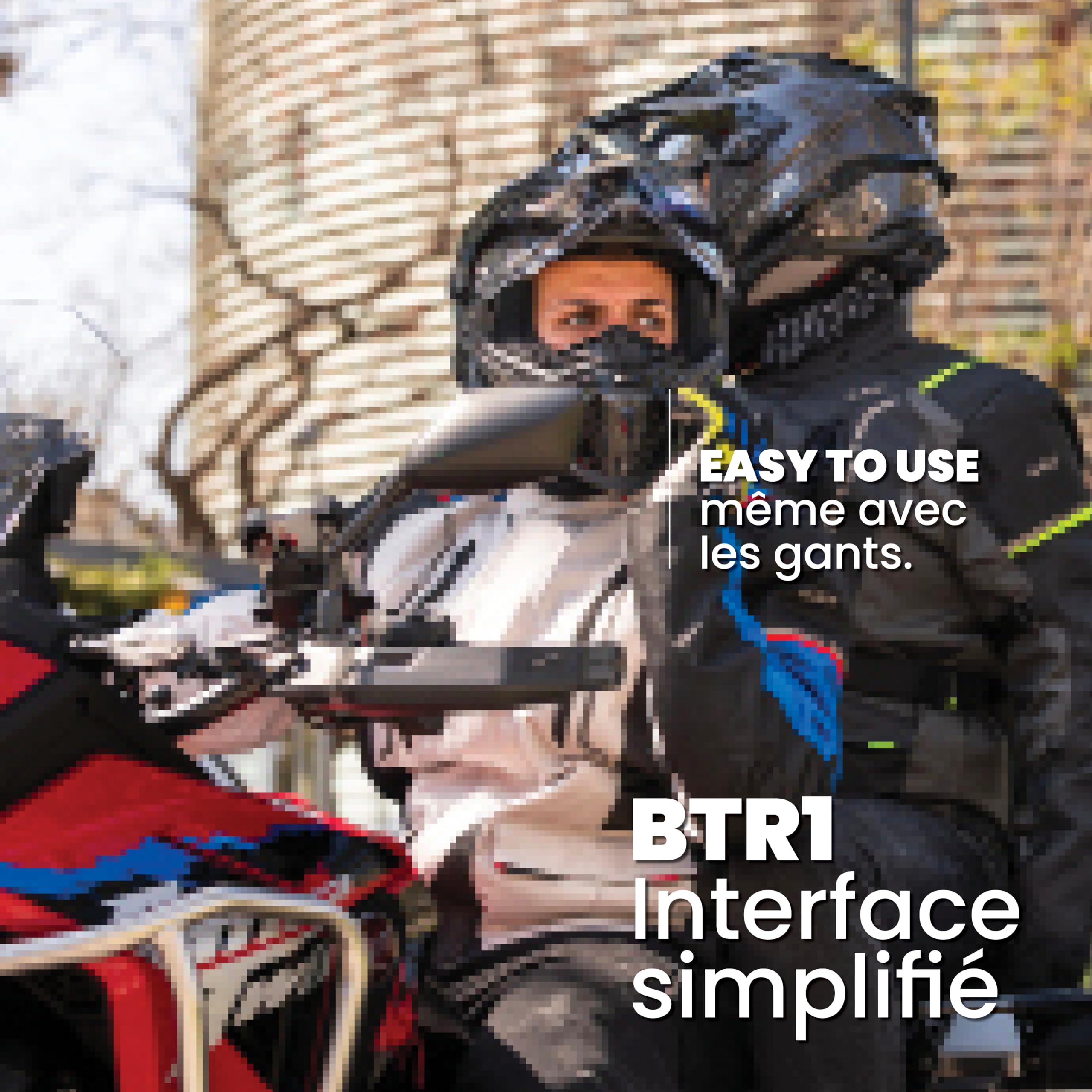 Midland- Intercom Moto BTR1 Individuel, Écouteurs Bluetooth sans Fil Casque Moto Étanche IPX6 Portée 800m, 4 Personnes Conference, Batterie 23H, Parallel Audio Connexion GPS/Musique Conforme ECE 22.06