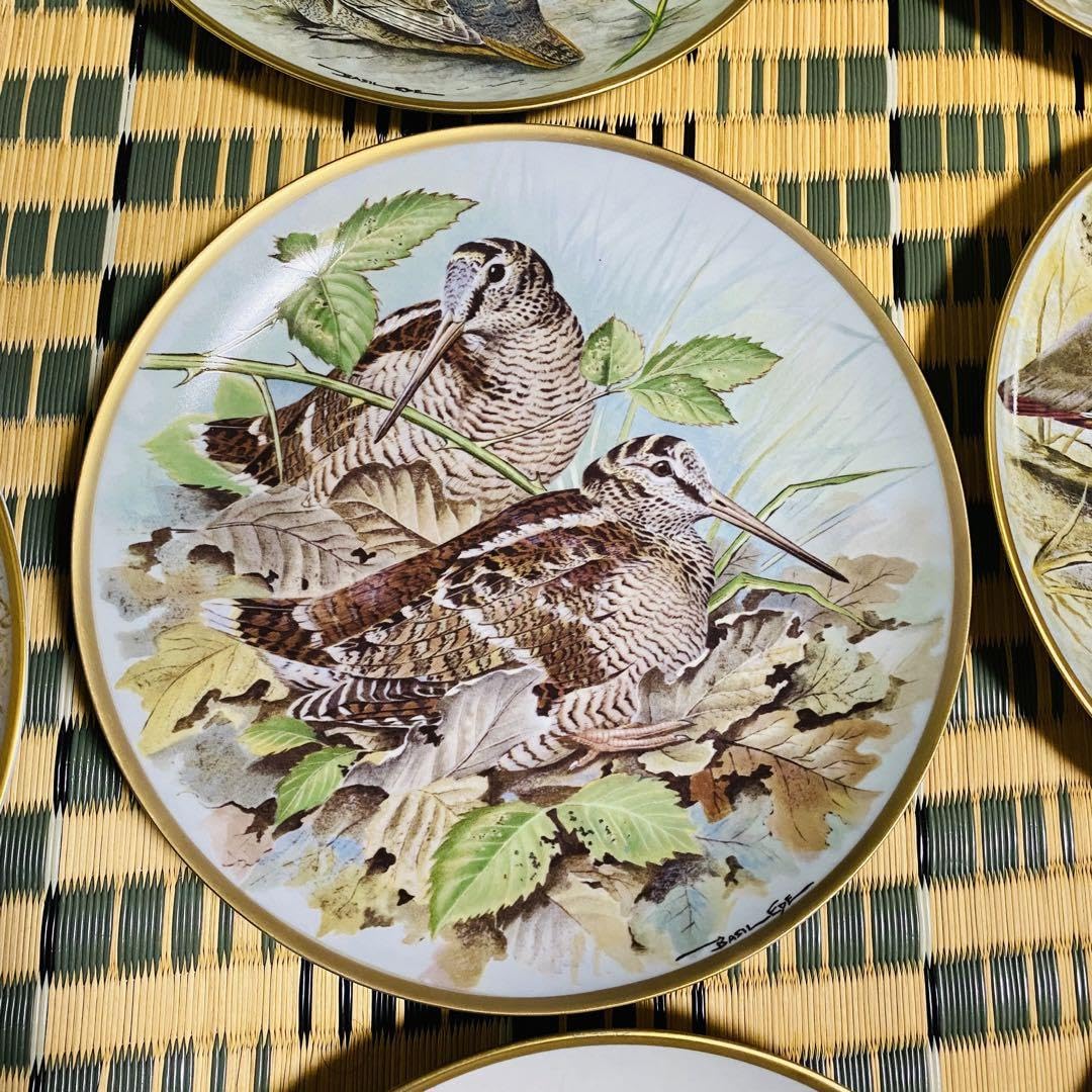 Amazon.co.jp: 野鳥絵皿 フランス リモージュ フランクリンポーセリン 