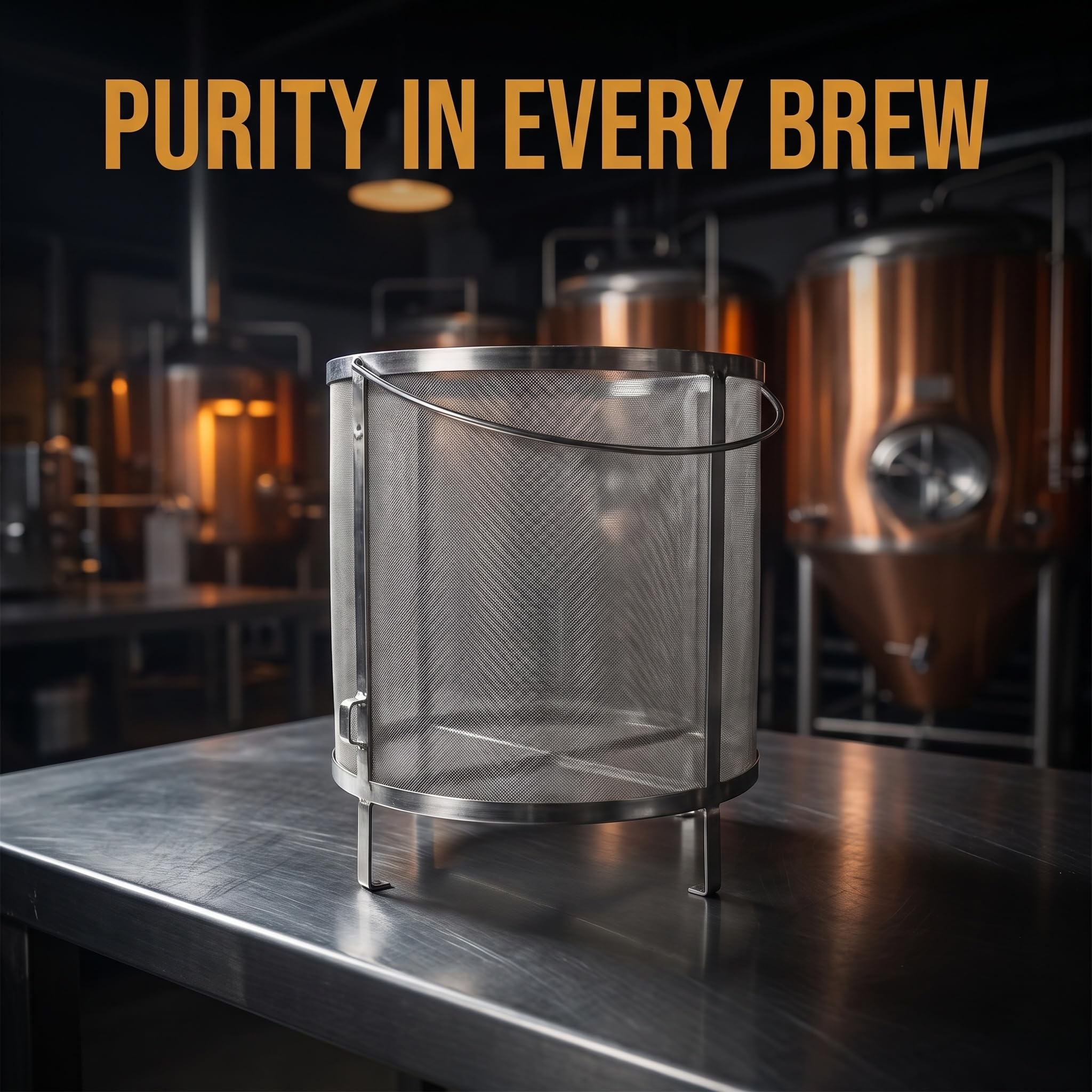 Filtro De Lúpulo Para Vino, Colador De Acero Inoxidable Extragrande, Filtro De Lúpulo Para Cerveza De 300 Micras, Araña De Lúpulo Con Soporte Para Lúpulo Casero, Cubo De Elaboración De Cerveza Y