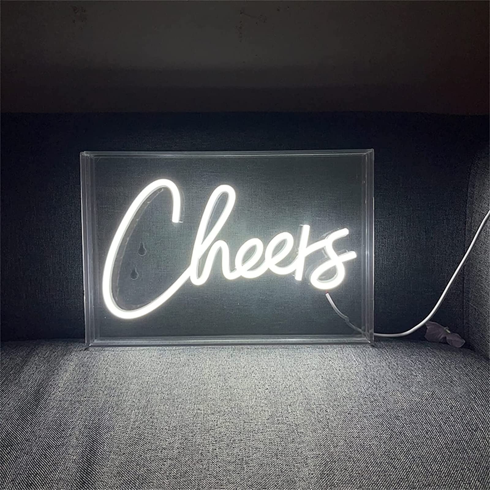 NAKEAH Luz Blanca fría Letrero de neón LED Luz de Modelado LED Letrero de Letras Luminosas Panel de acrílico Luz Decorativa de neón, 30X20cm
