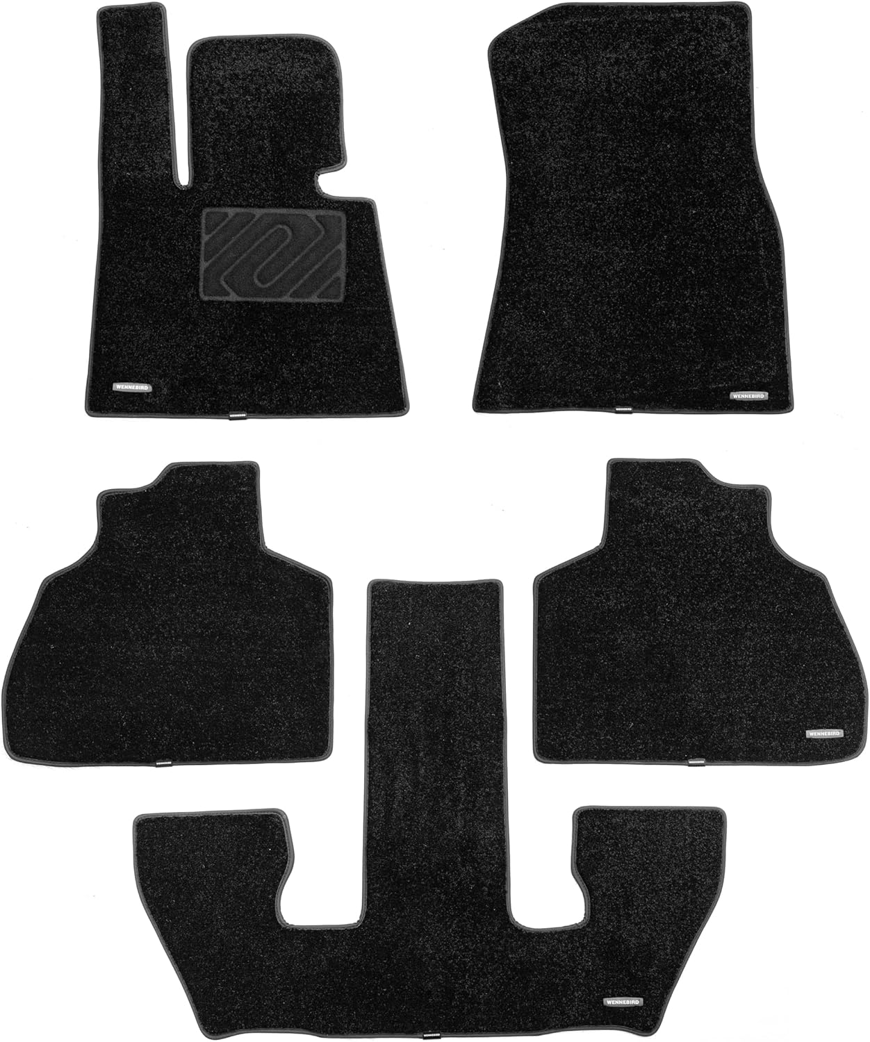 WENNEBIRD Superior Carpet Floor Mats for 2019-2026 BMW X7 6 Seater (Not for 7 Seater), 0.6-Inch Ultra-Thick, Noise-Reducing, All-Weather Waterproof Anti-Slip – 5-Pc Set