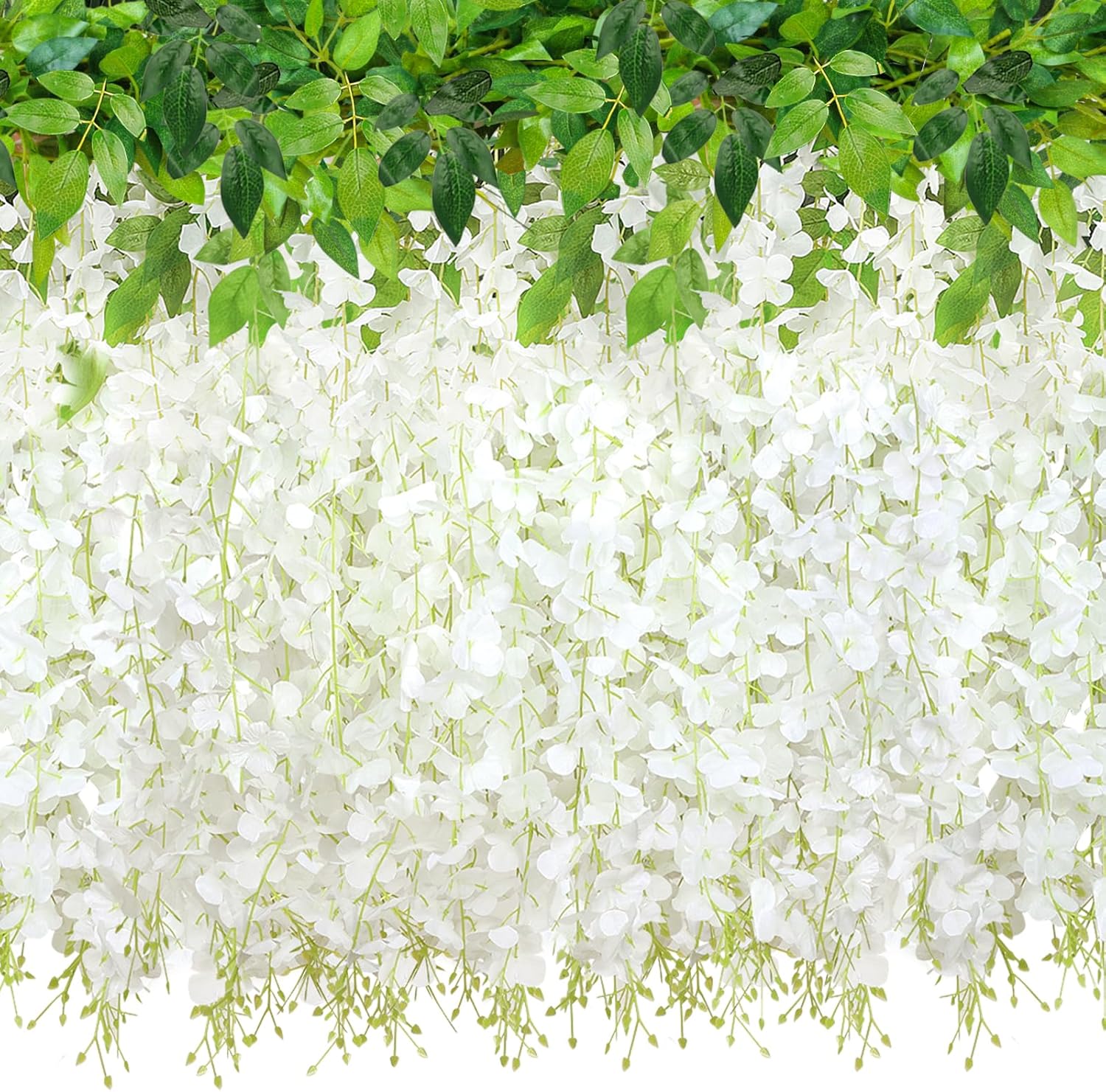 CEWOR 60 Branches Wisteria Hanging Flowers, 6 Pack Wisteria