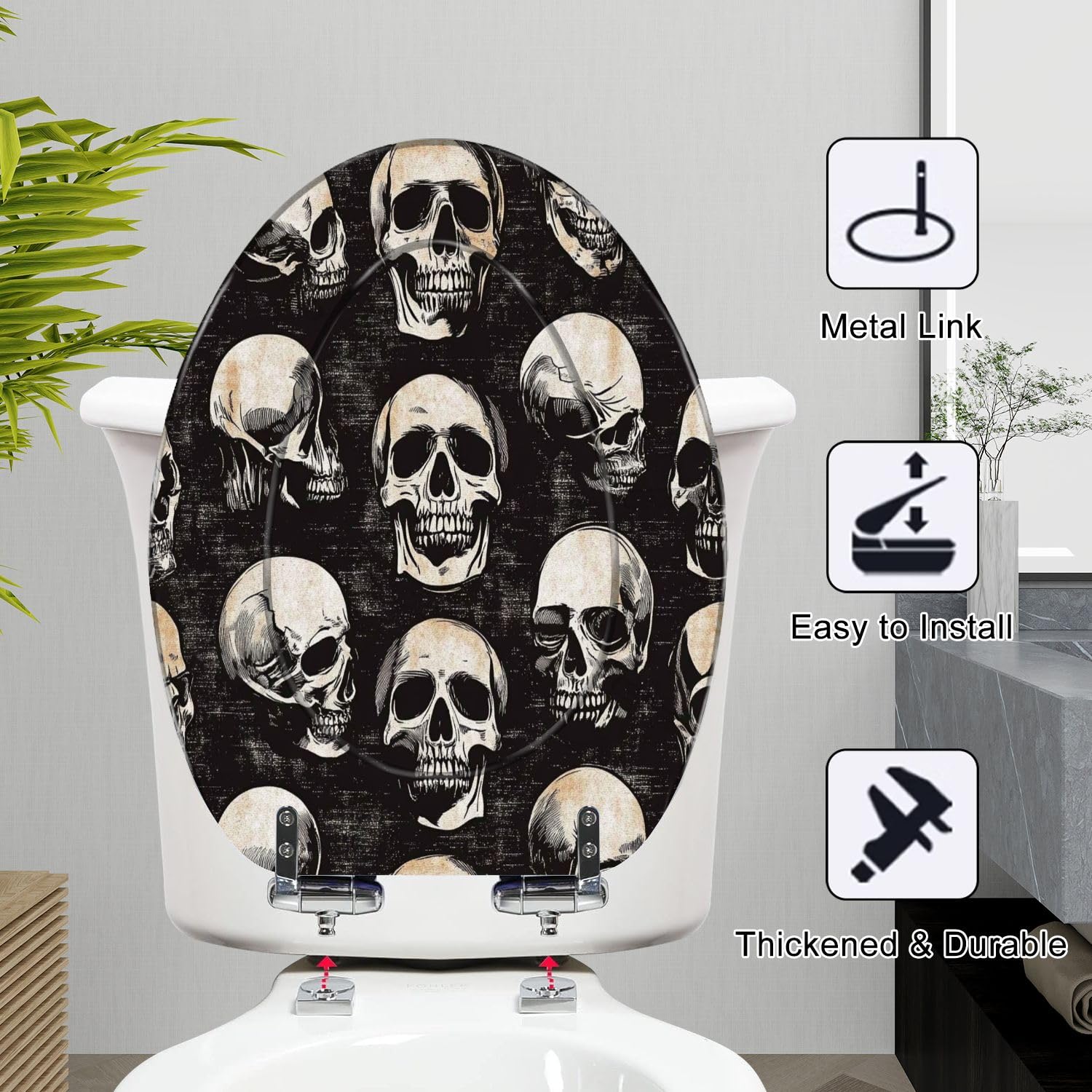 Asiento de inodoro alargado genérico para baño