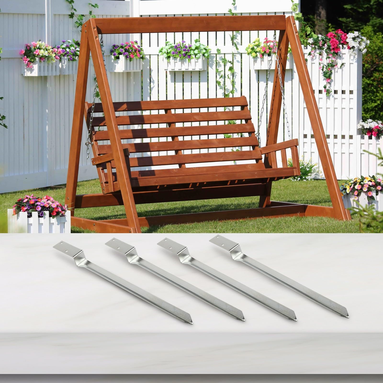 Kotwa podłogowa słupki drewniane 520 mm ocynkowane zestaw 4 szt