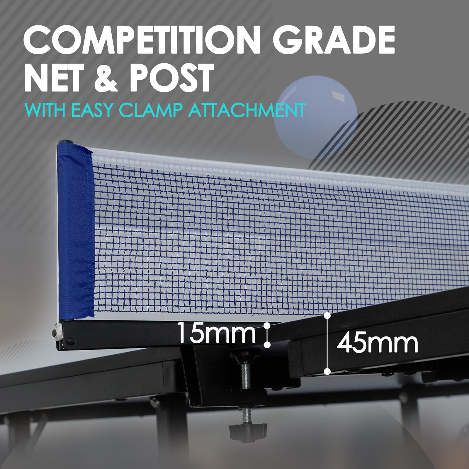 ZERRO Tischtennisplatte Klappbar Indoor,15 mm Dickes MDF, 274x152.5x76cm, Internationale Standardgröße inkl. Netz, Tischtennistisch, Ping Pong Tisch