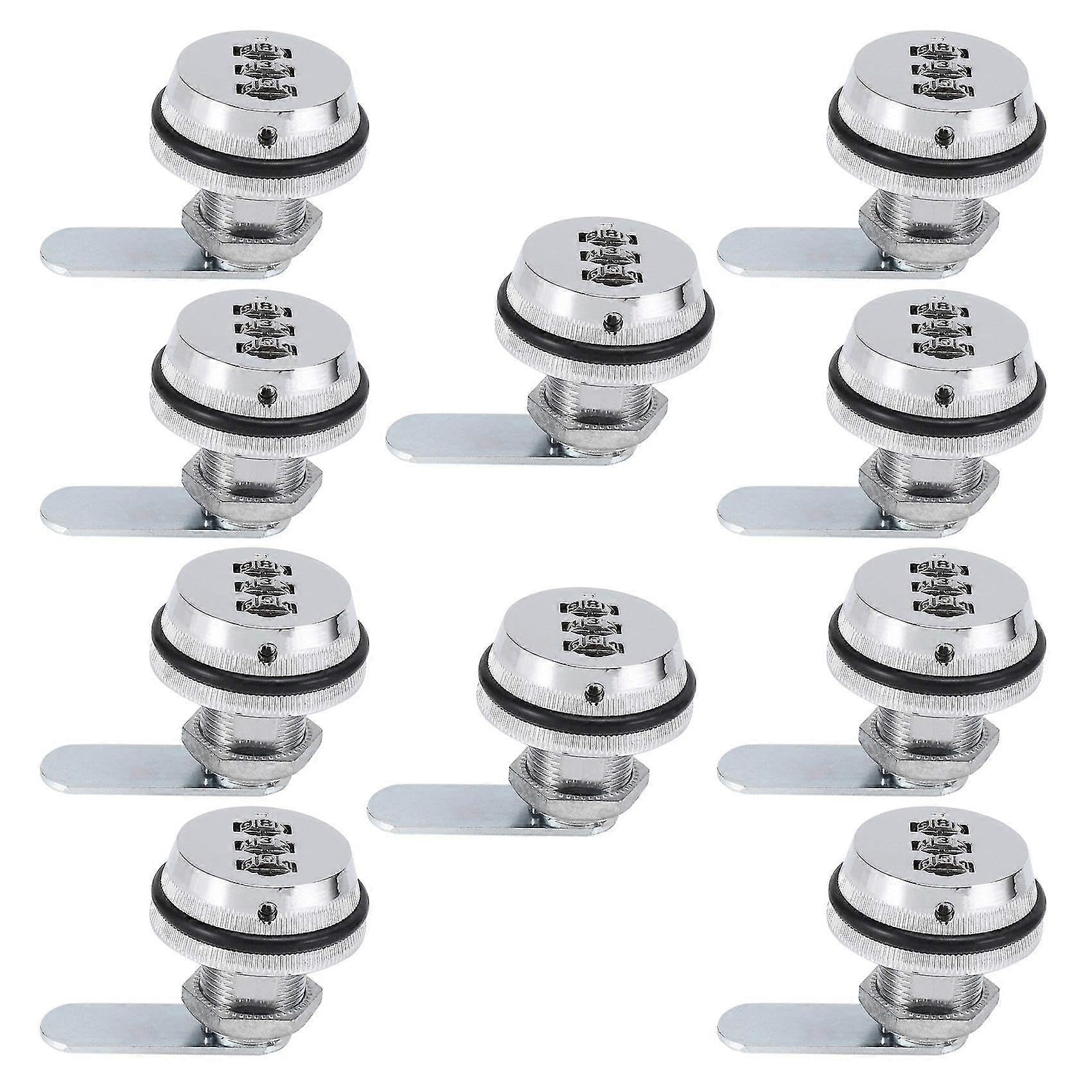 Joyhappst Image Color 10X Alloy Code Combination Cam Lock Keyless Post Mail Box Cabinet Rv 3 Dial Silver