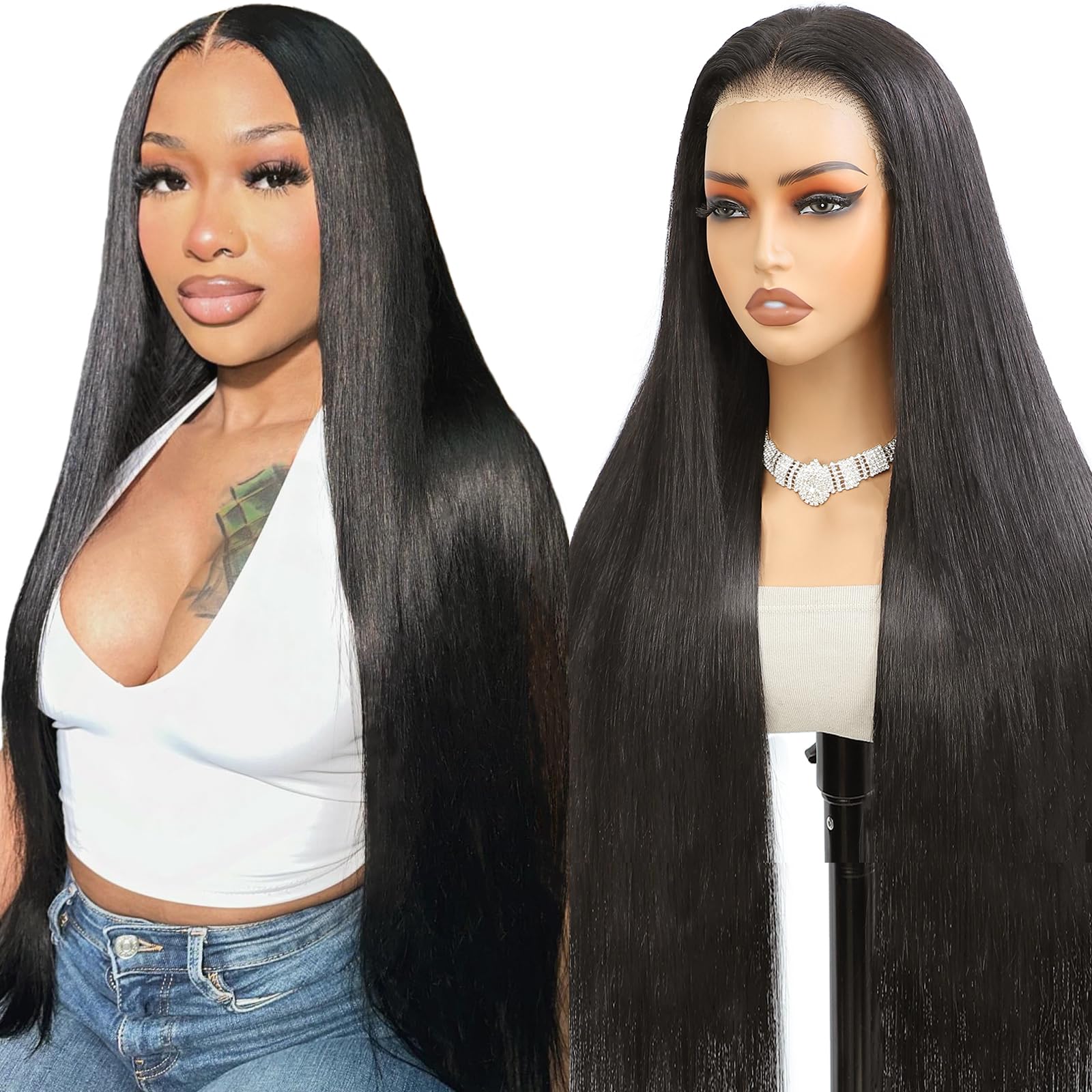 9X6 Max Part Straight Glueless Human Hair Wig For Black Women,200% Density Wear And Go Glueless wigs human hair pre plucked pre cut,Ready To Wear Wigs glueless human hair for beginner Friendly 32Inch