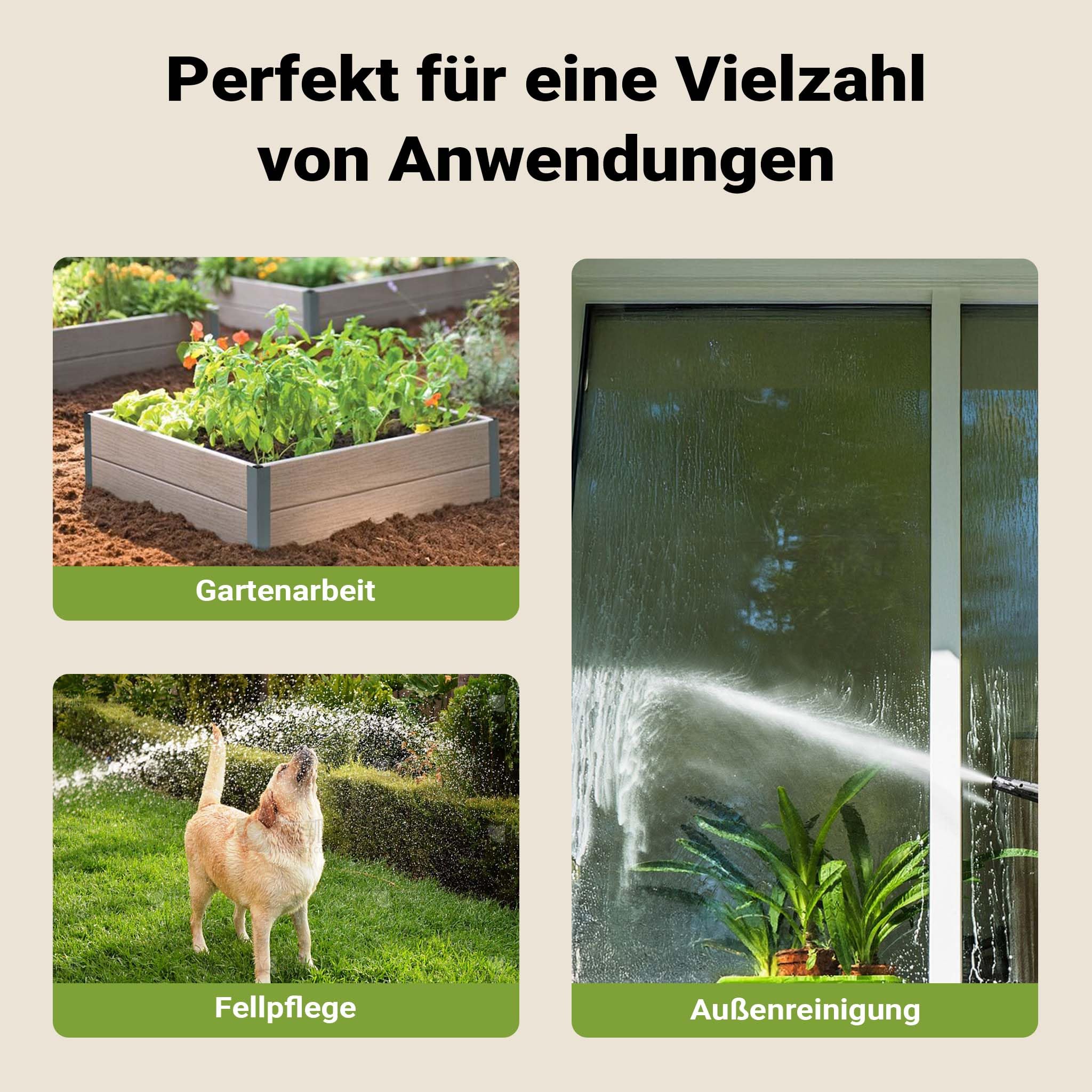XPOtool Schlauchtrommel, Wand Schlauchbox mit Aufroll-Automatik und 20m Wasserschlauch, Gartenbewässerung