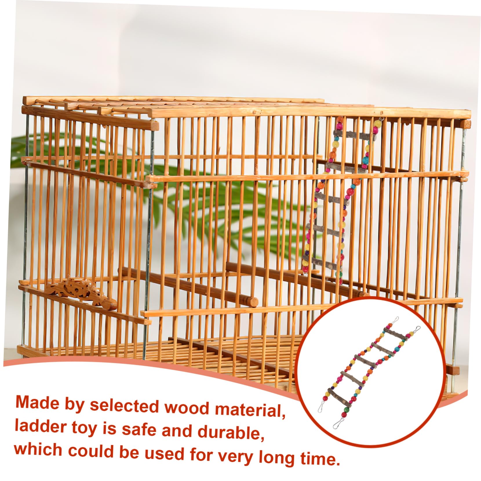 BCOATH Parrot Climbing Ladder Toy Wooden Bird Toy Parakeet Training Ladder Small Animal Climbing Step Ladder Bird Cage Accessory