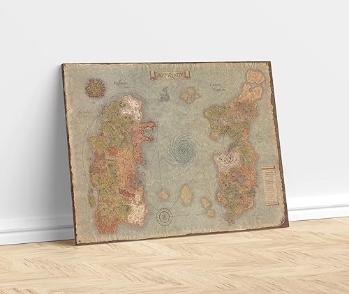 Miniatura 2 de MGSBCXN Lienzo con diseño de mapa retro del mundo de Warcraft, arte para pared, póster enmarcado, cuadro de juego azerótico, obra de arte de la Ira