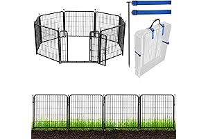 ADAVIN Tall Garden Fence with Gate, Iron Metal Outdoor Fence