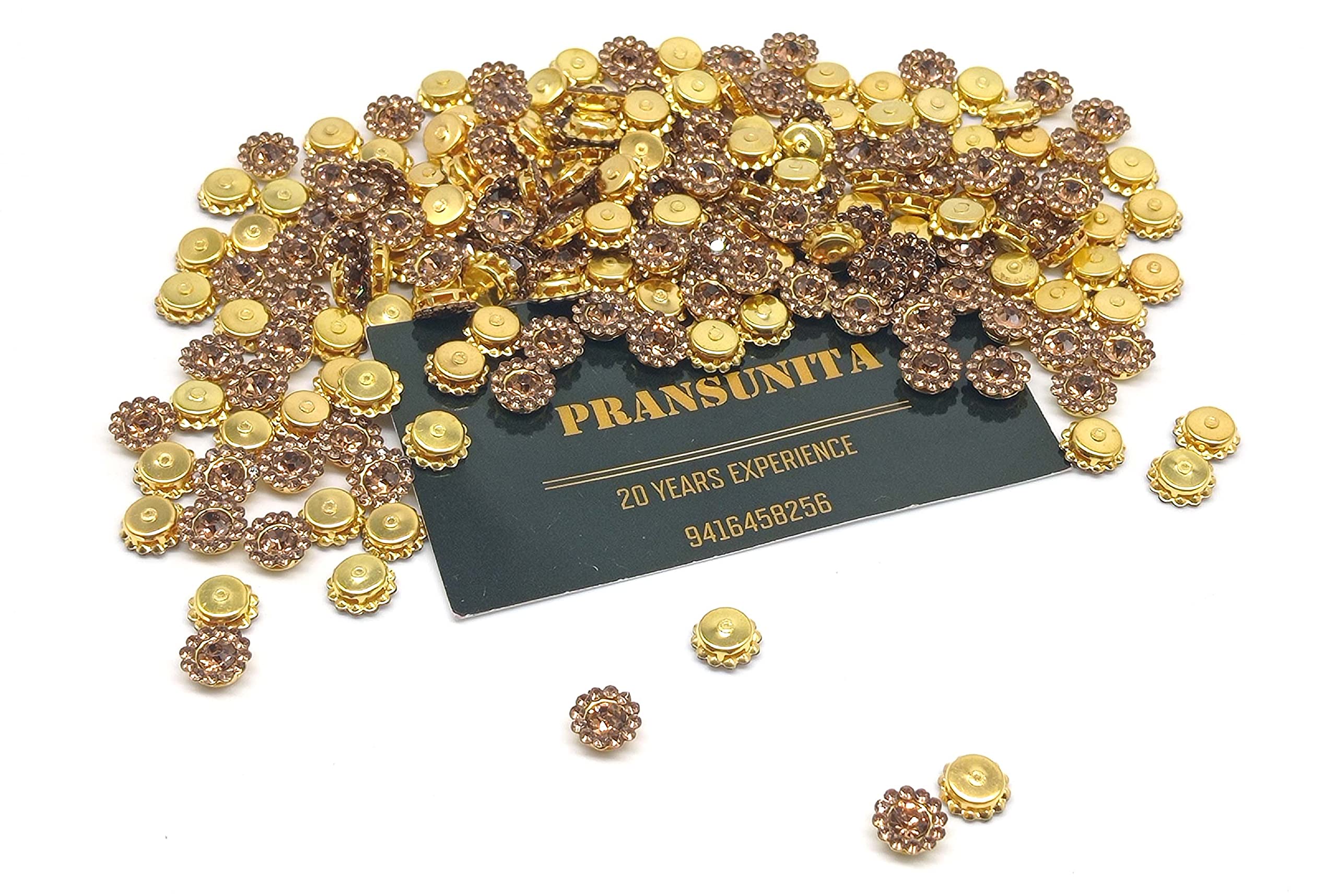 PRANSUNITA 190 Pcs Zarkan Flower Shape Claw Cup Sew on Rhinestone Crystal Glass Beads Buttons Stones for Jewellery Making, Dress Decoration, Crafts & Embroidery Works, Belt and Shoes – Size 9 mm, SmallCraftStone7 (B09H6YPQ1M) Amazon Price History, Amazon Price Tracker