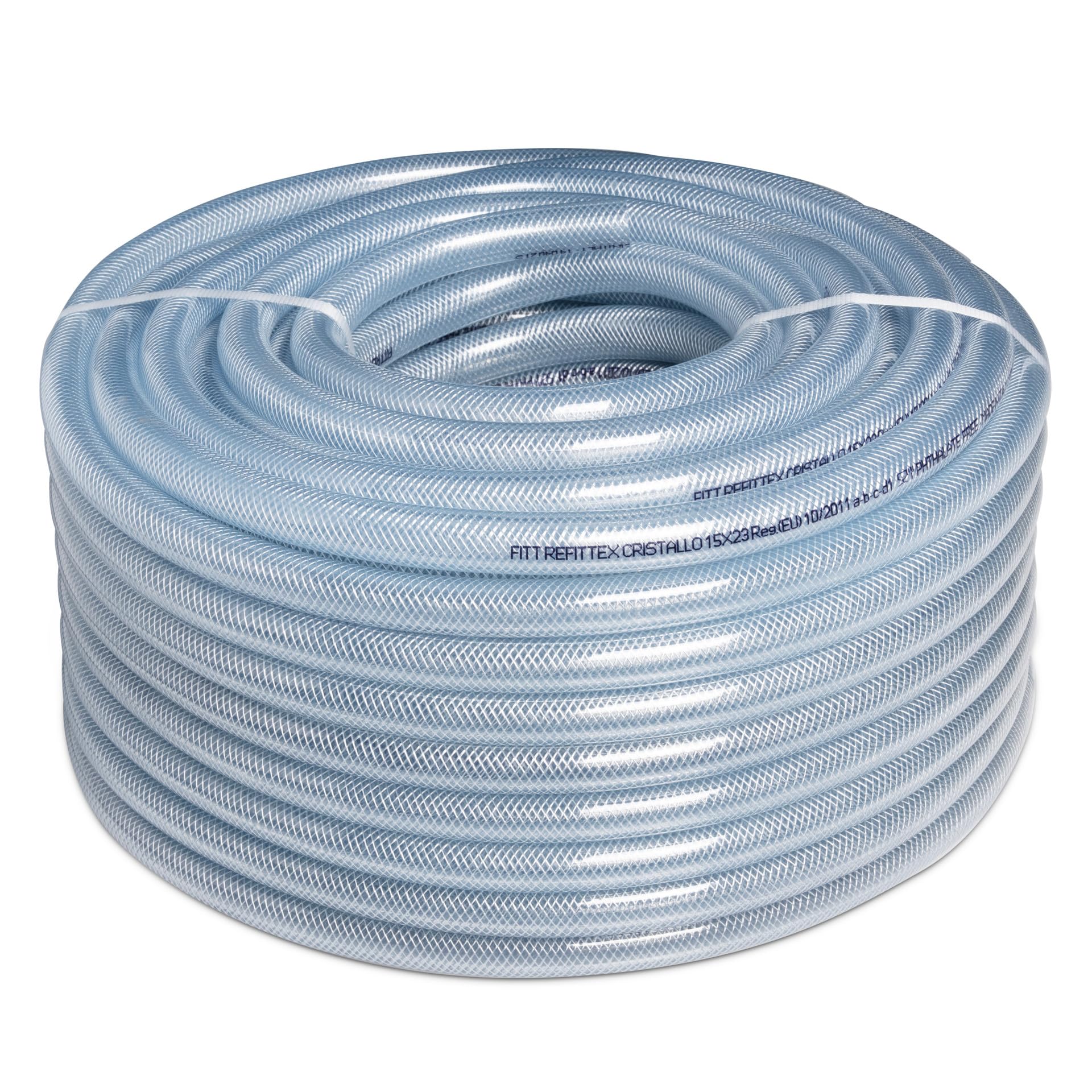 FITT REFITTEX CRISTALLO Schlauch 19x26 mm 50 m, Zertifiziert für Wasser und Lebensmittelflüssigkeiten unter Druck, Alkoholgehalt Bis 50% Vol