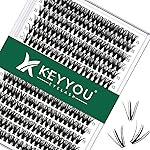Lash Clusters 300pcs Individual Lashes 40D 0.07C Curl 15mm DIY Eyelash Extension KEYYOU Large Tray Volume Soft&Natural Cluster Lashes(40D-0.07C,15