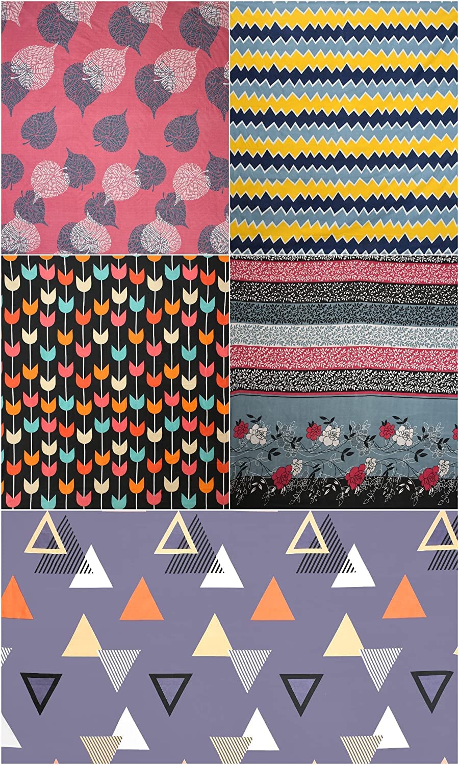 VAS COLLECTIONS 10 Pcs Cotton Pillow Cover Set (5 Pairs) | 180 TC Supersoft Brushed Microfiber - Breathable & Wrinkle Free - 10 Pcs Set | Blue & Coffee