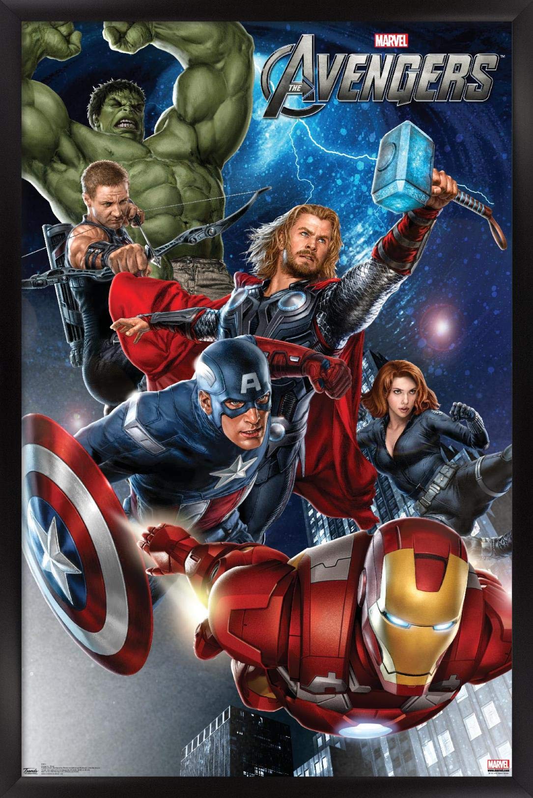Trends International Marvel Cinematic Universe - Avengers - Group Wall Poster, 22.375" x 34", Black Framed Version