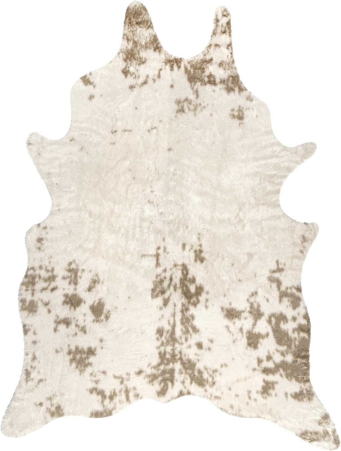 nuLOOM Marcia Machine Washable Faux Cowhide Area Rug, 3' 10" x 5', Off-White