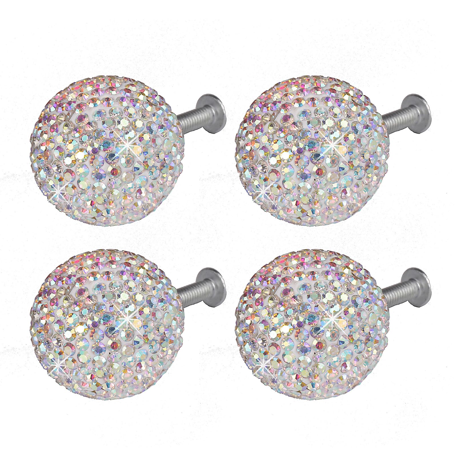 4Pcs Rhinestones Dressers Knob Kitchen Cabinet Door Handle Wardrobe Pulls Simple Drawer Knob Fashion Furniture Hardware Furniture Handle and for Dressers Fashion