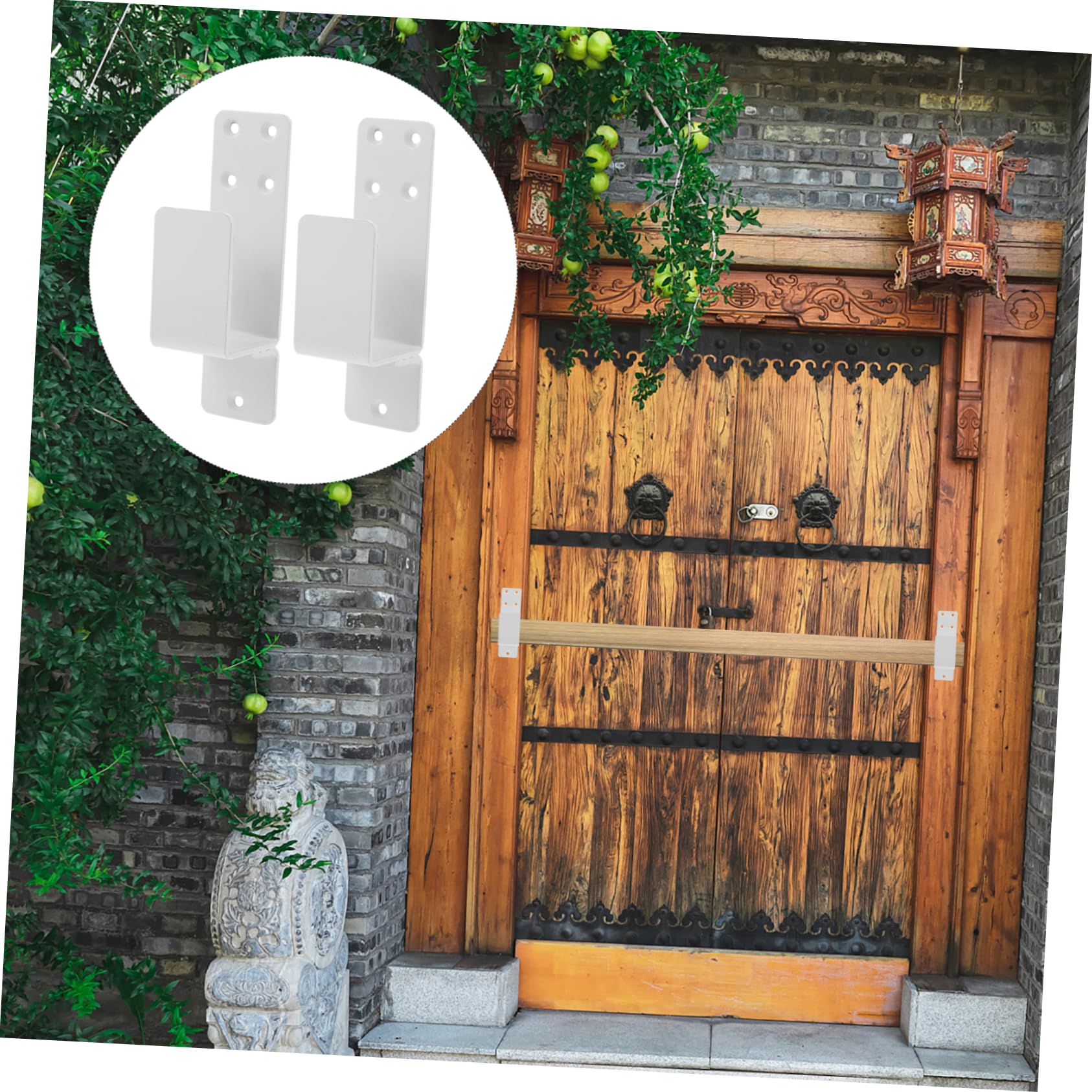 ABOOFAN Kit de 2 Supports de Porte en Acier Résistant pour Barre de Sécurité, Protection Renforcée et Fixation Solide pour Portes de Garage Grange