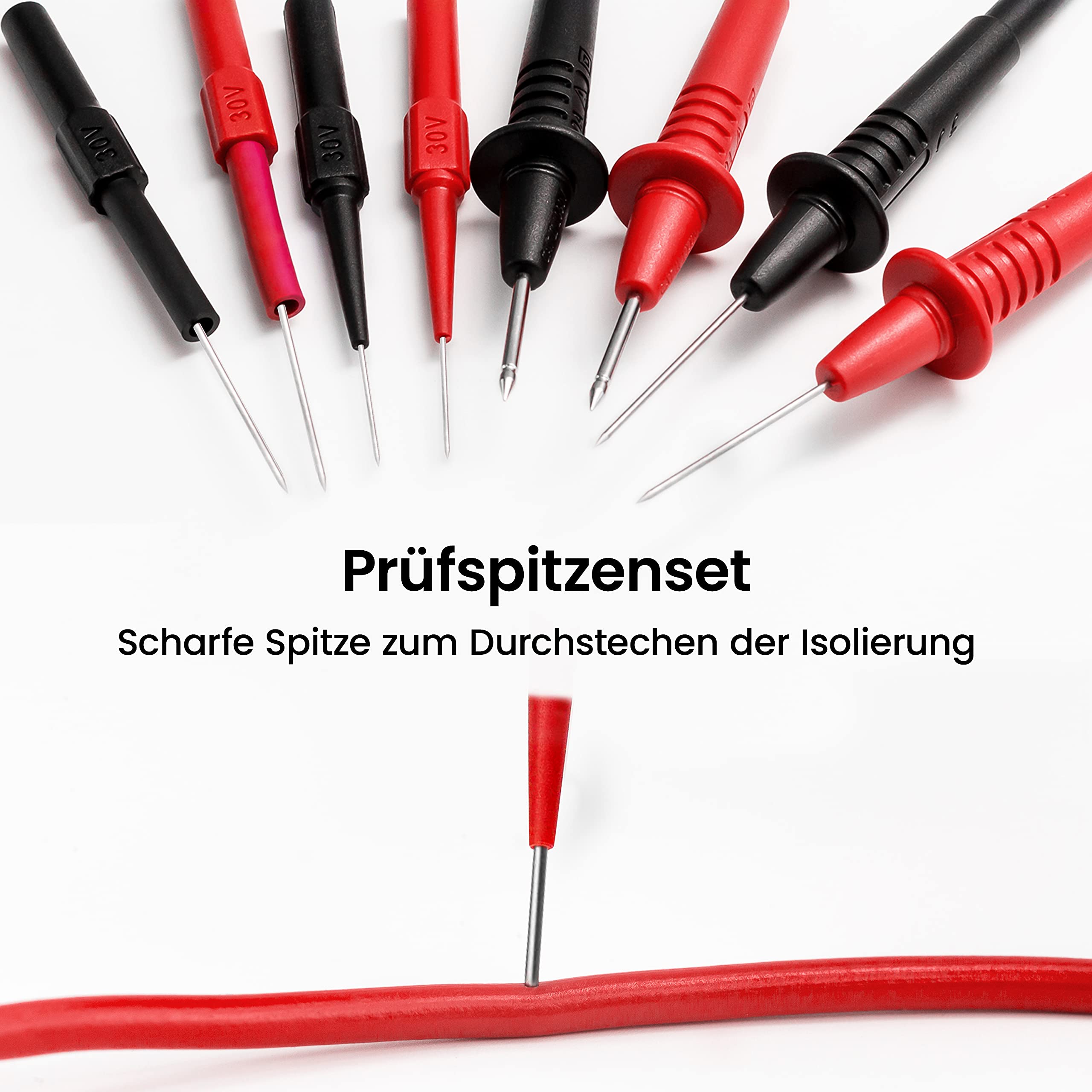 KAIWEETS Messleitungen Prüfkabel Kits 23-Teilige Elektronische Kabel mit Krokodilklemmen für digitales Multimeter