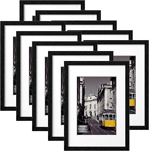 Vista 24 de eletecpro Juego de 10 marcos de fotos de 8 x 10 pulgadas, collage de fotos, decoración de pared, fotos de 5 x 7 con paspartú o de 8 x 10 pulgadas