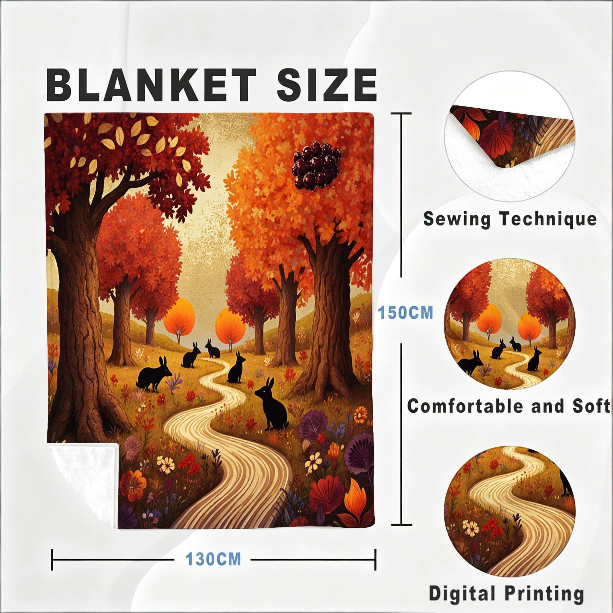 Coperta Pile Matrimoniale 240x260 cm Bosco Giallo, Coperta XXL Super Morbida Multiuso Come Copriletto o Plaid da Salotto, Calda e Leggera, Protezione dal Freddo, AW2130