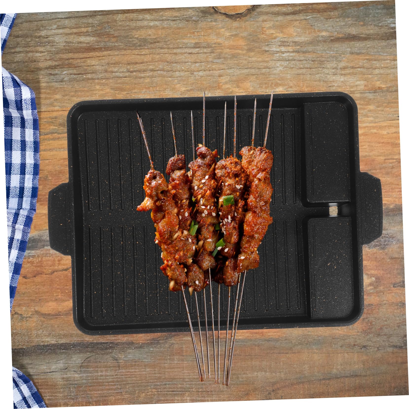 Zerodeko Teglia da Forno Rettangolare in Alluminio Nero Antiadherente Resistente al Calore per Barbecue all Aperto e Campeggio Alta Durabilità