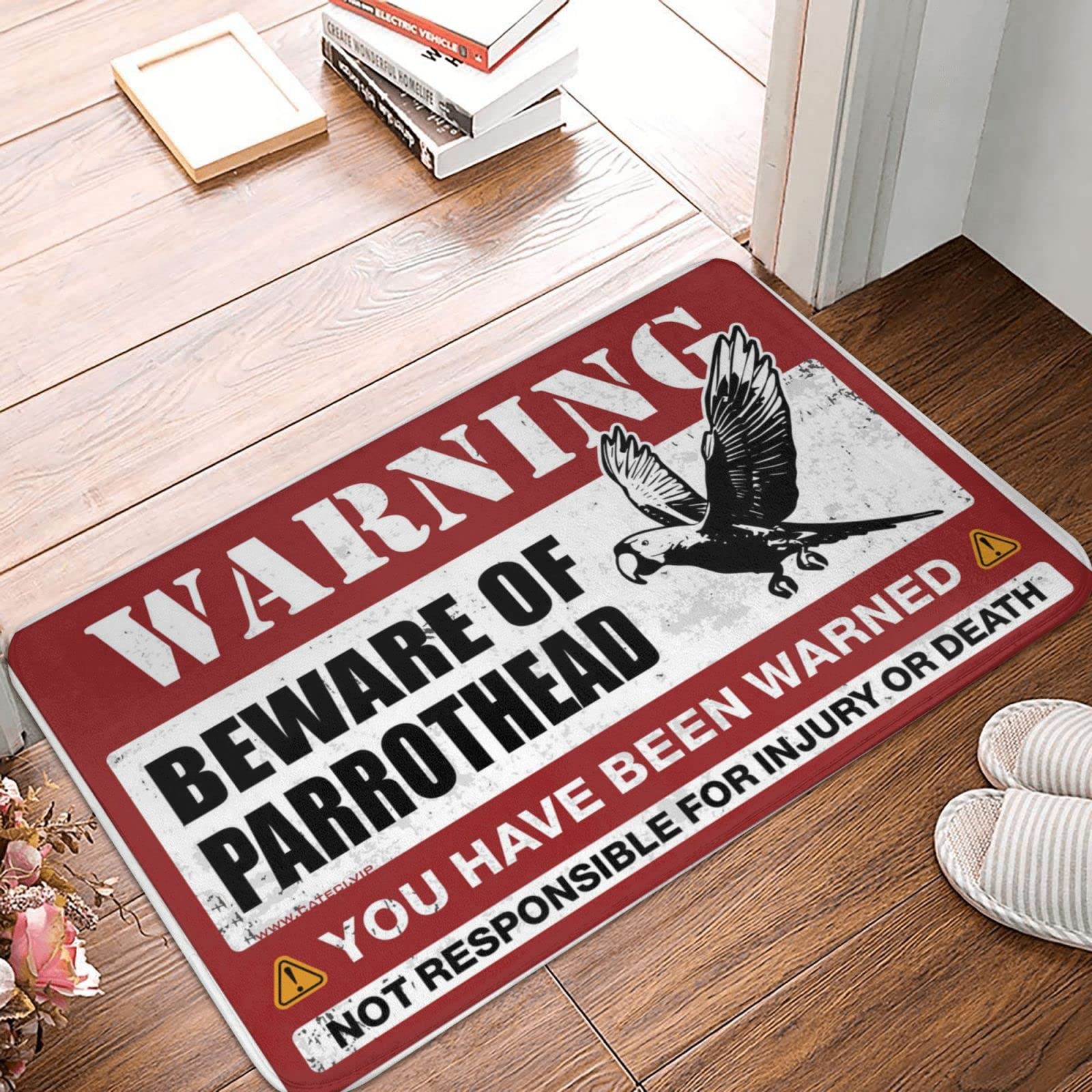 Paillasson d'extérieur Beware Of Parrothead tapis d'entrée terrasse 65x90 cm