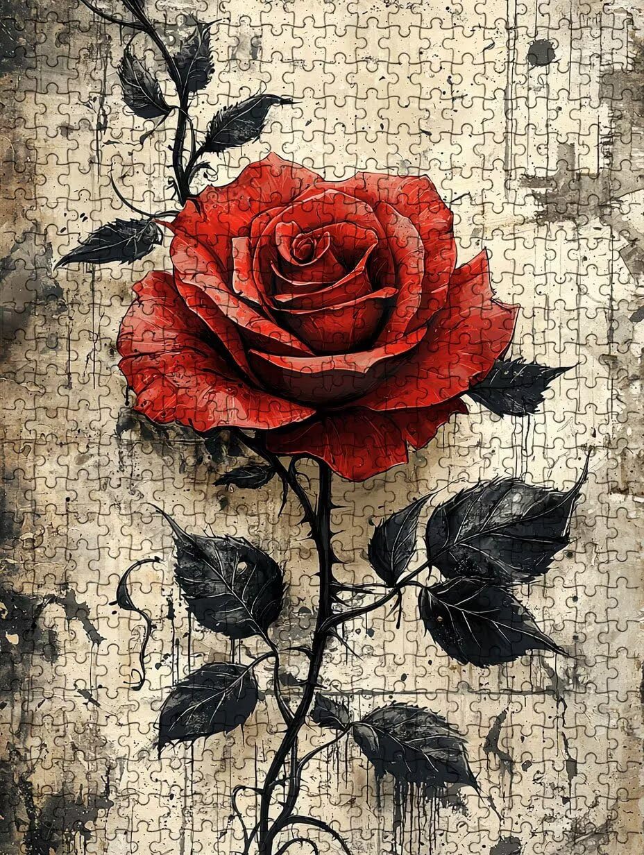 Puzzle dla dorosłych 6000, czerwona róża 6000 puzzli dla dorosłych, wymagające gry logiczne, klasyczne układanki, niemożliwe do złożenia ręcznie robione dekoracyjne, zabawne zajęcia rodzinne BXHZW0