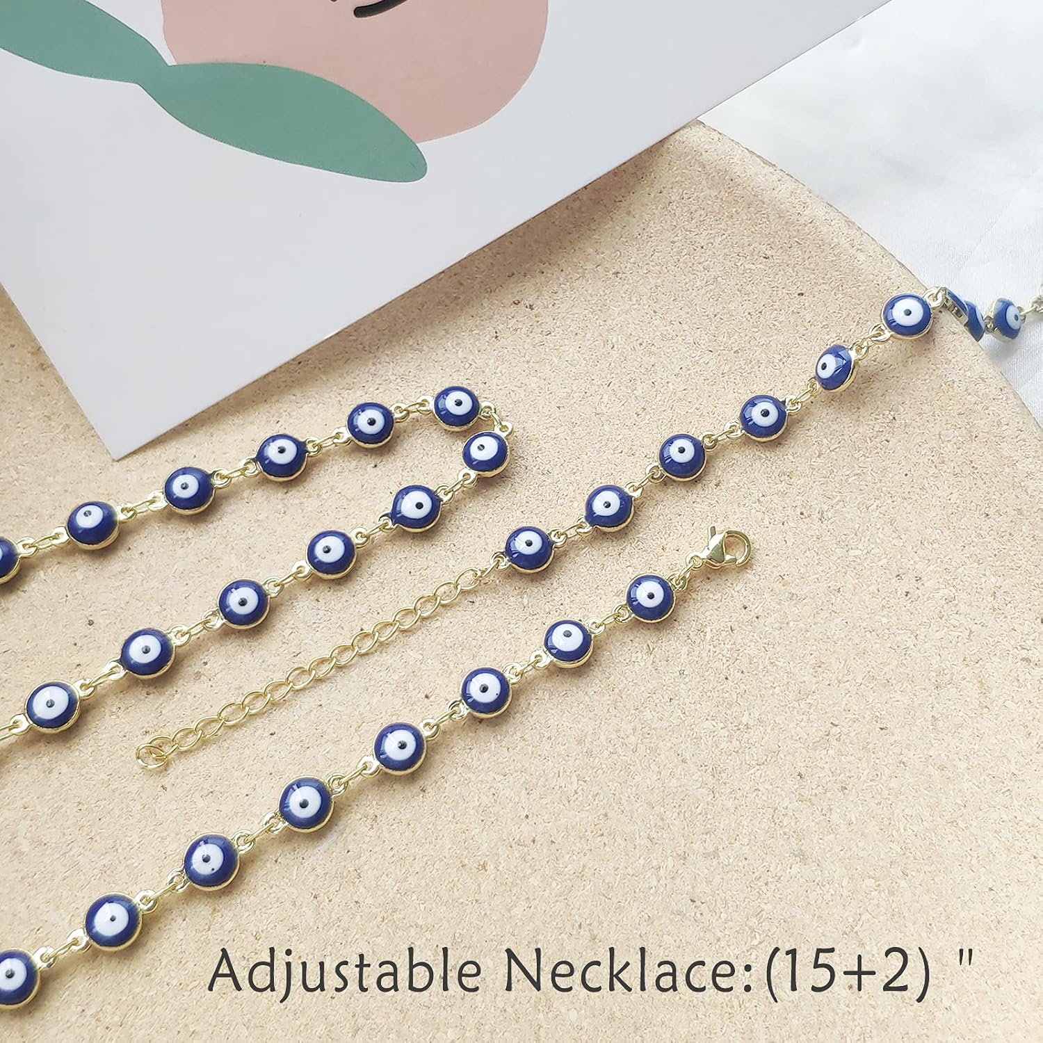 YANCHUN Evil Eye Necklace Blue Evil Eye Choker Ojo Hamsa Pendant Necklace Lucky Turkish Protection Jewelry Gift for Women Birthday Gifts - Image 6