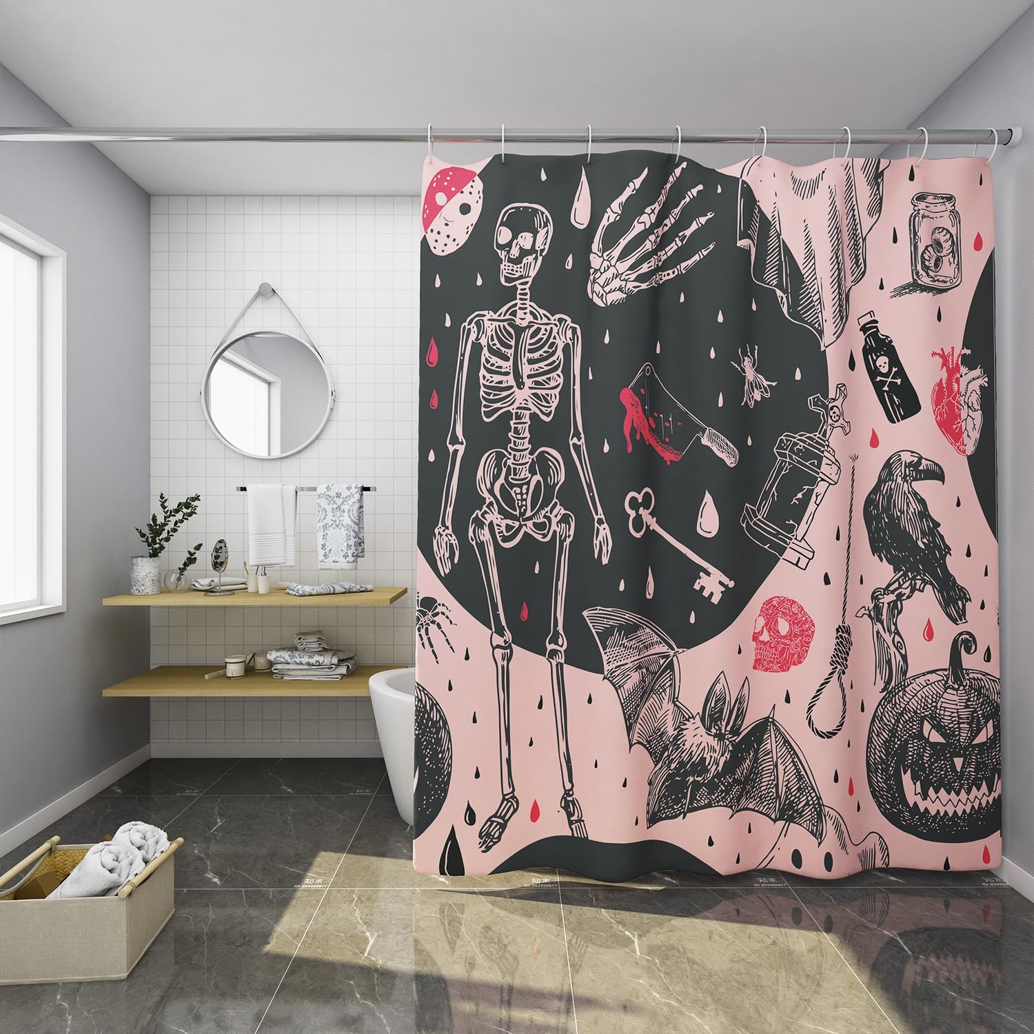 Amazon.com: Halloween Bathroom Decor, Halloween Shower Curtain ...