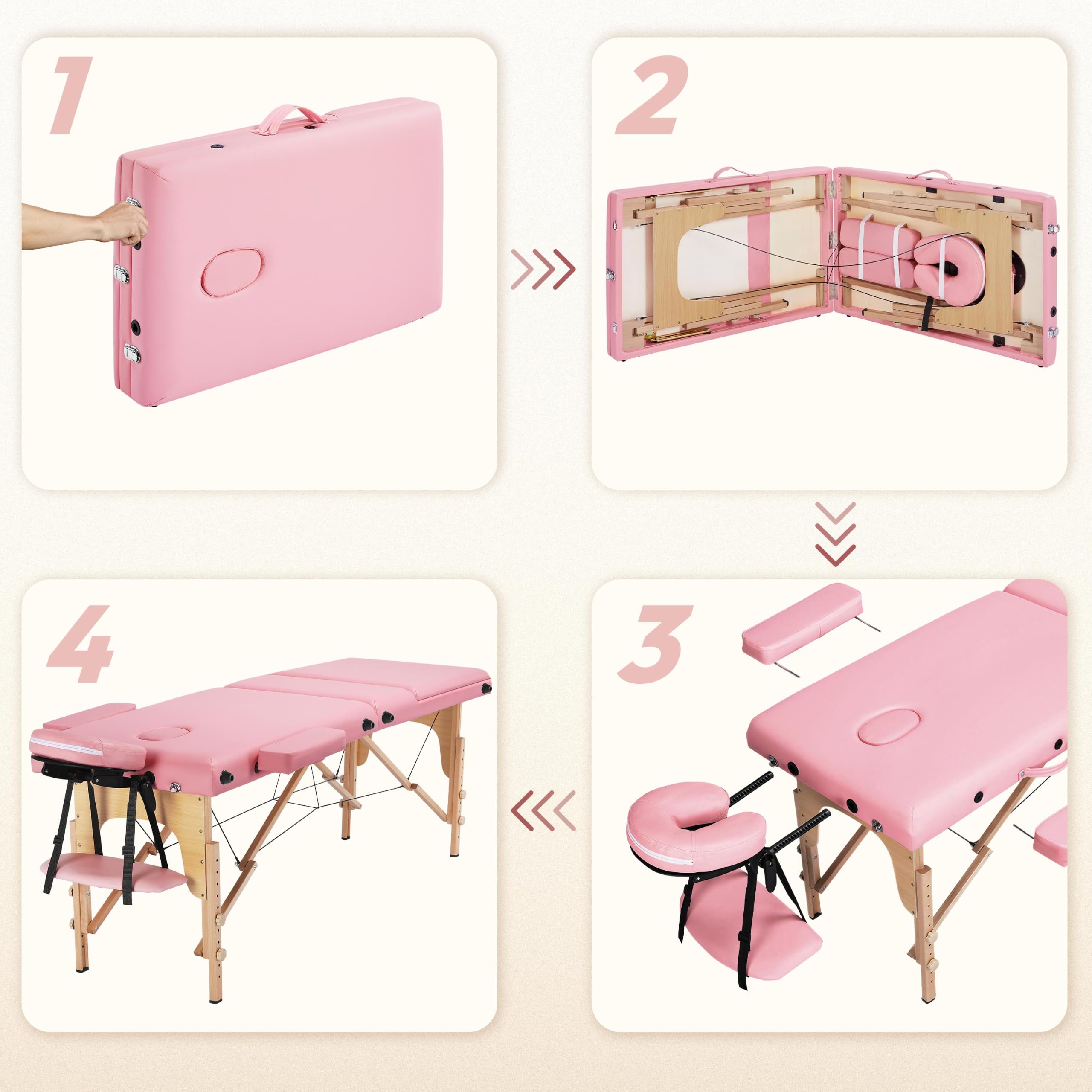 Yaheetech Portable Folding Massage Table, 22 Inch Width