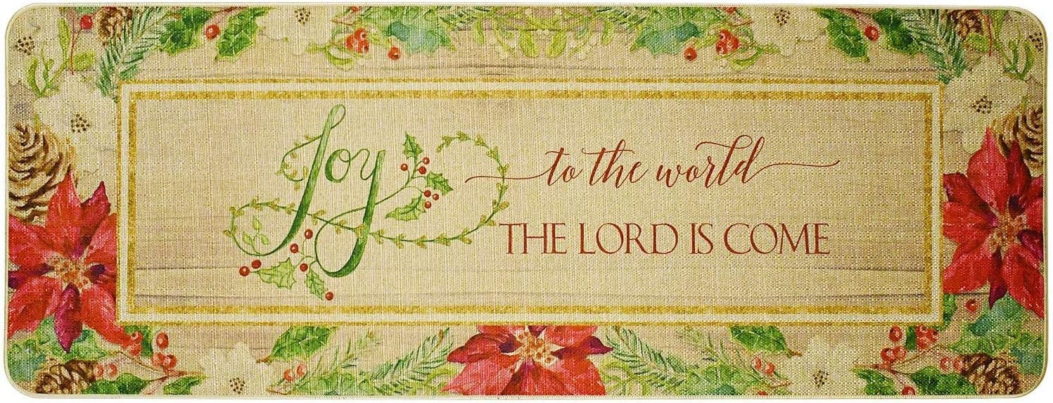 Linfevisi Floral Christmas Rug Outdoor Extra Long Christmas