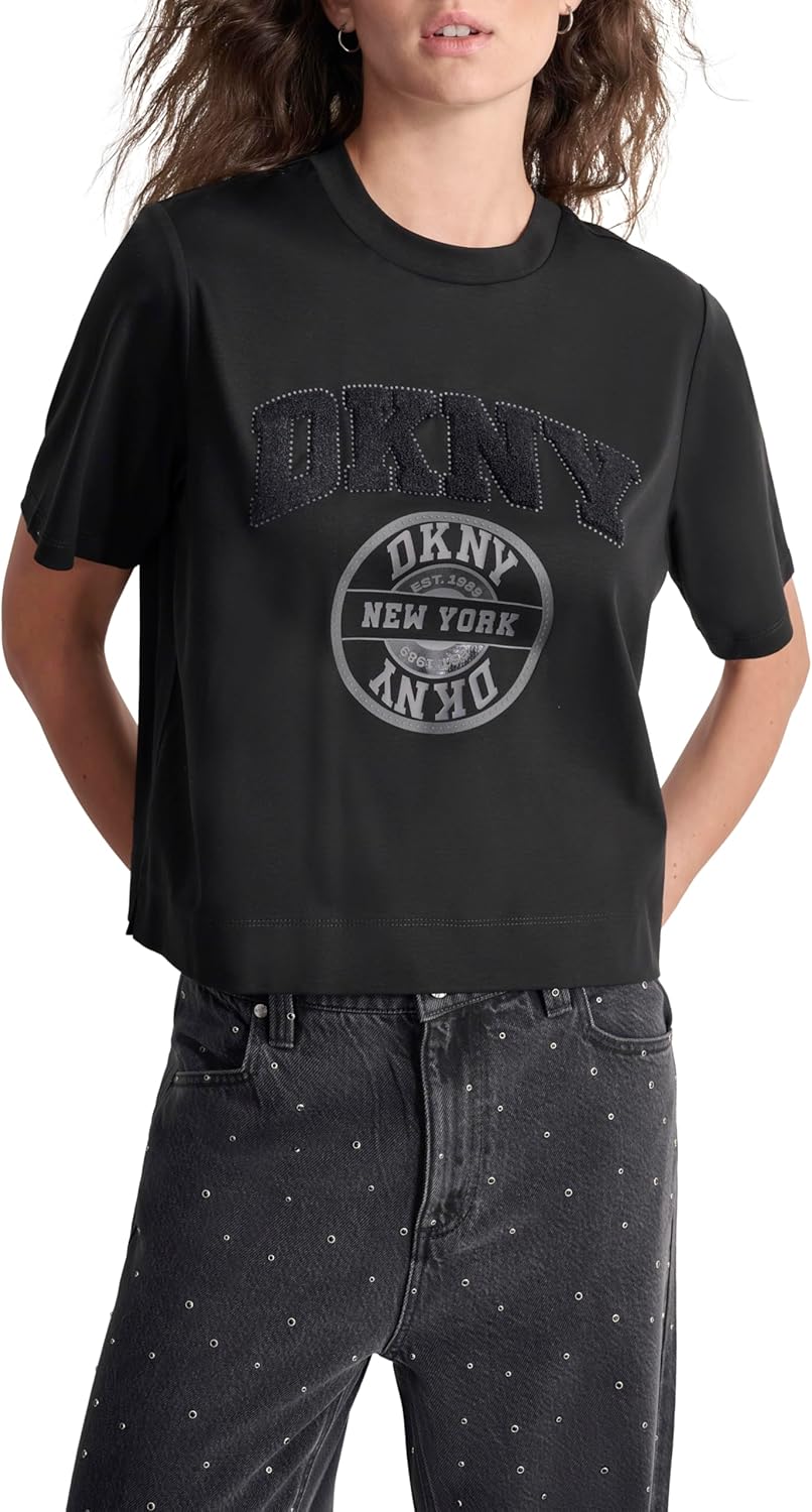 DKNY Womens Logo Short Sleeve Casual T-Shirt - Image 6
