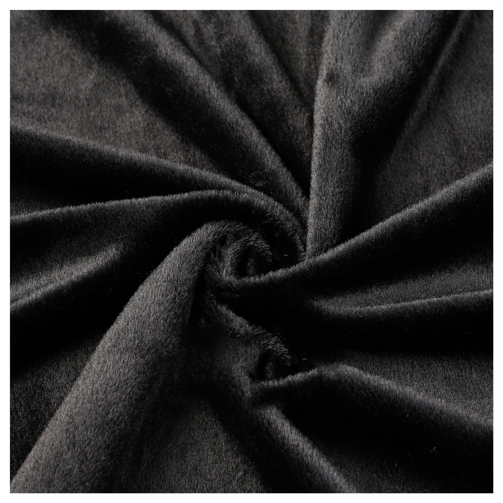 Soft and Fluffy Faux Fur Material, 5mm Shaggy Faux Fur Fabric, Comfortable and Soft DIY Faux Fur Fabric for DIY Projects, Cosplay, Costumes, 50x160cm/50x50cm (Color : Black, Size : 50x160cm)