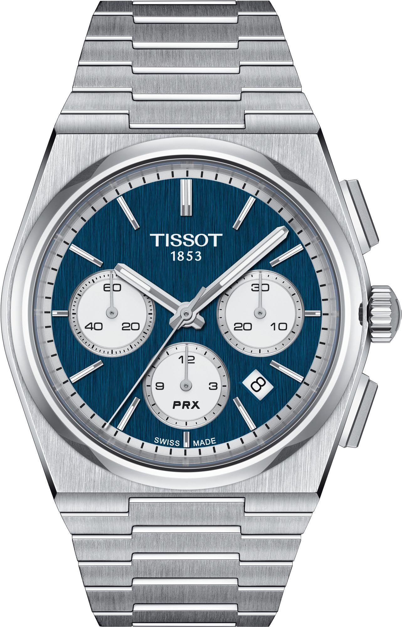 Amazon | TISSOT(ティソ) 正規輸入品 PRX クロノグラフ 腕時計 ブルー