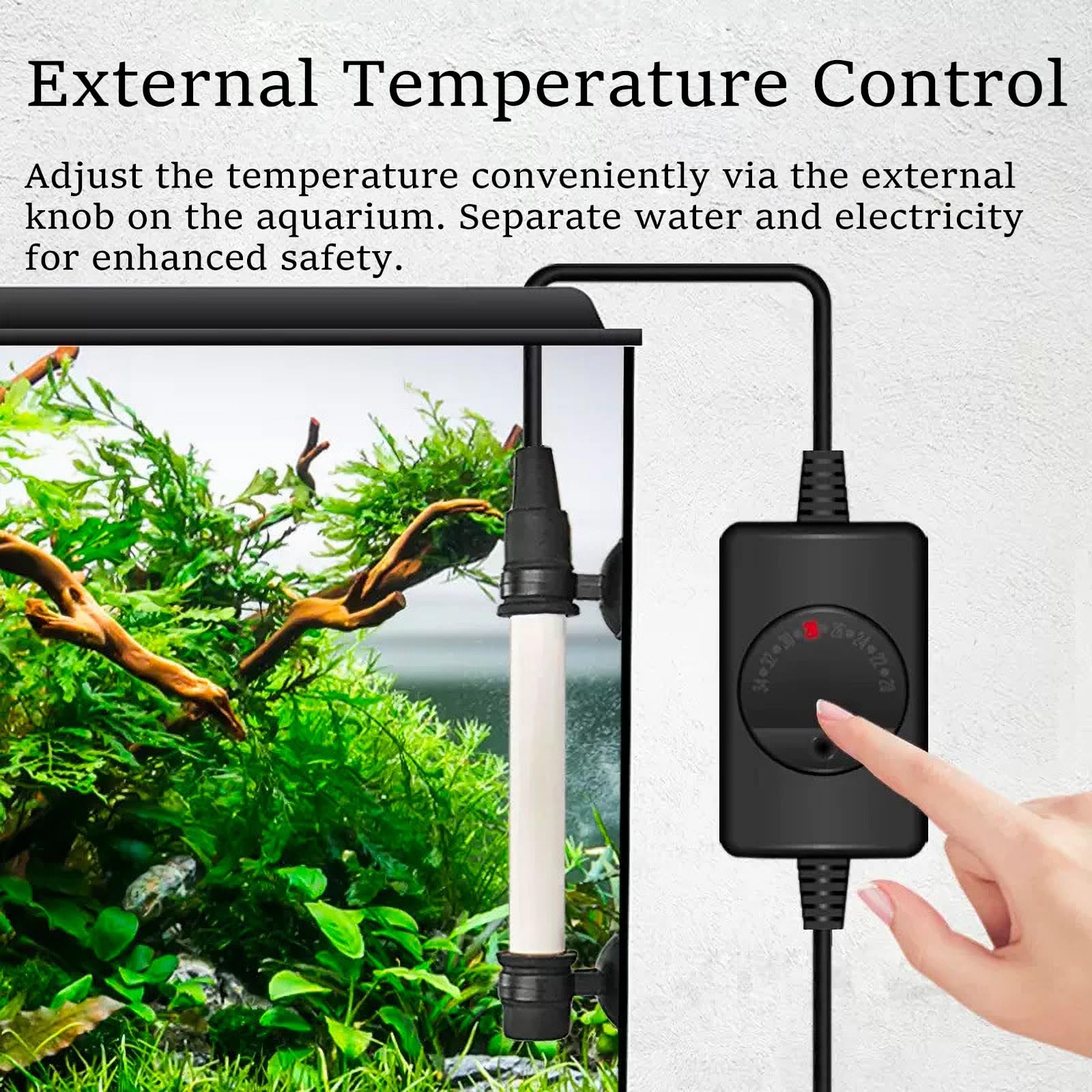 Allcolor Chauffage d'aquarium en quartz 6 - Protection de sécurité - Convient pour une utilisation avec des aquariums d'eau salée et d'eau douce (300 W)