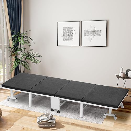 Miniatura 2 de Magshion Cama plegable con colchón para adultos, cuna plegable con funda de almacenamiento, hasta 330 libras, color negro