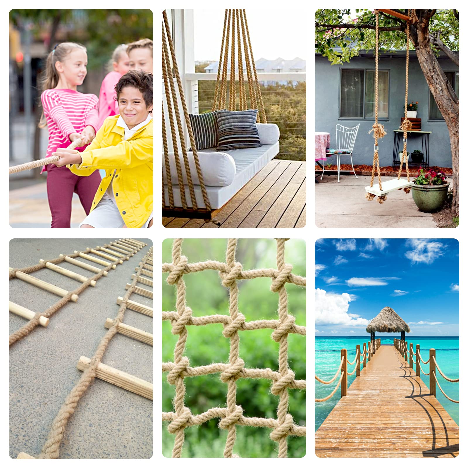 Cuerda de yute JANNO para decoración del hogar, jardinería, embalaje, fijación de barco, manualidades, manualidades, poste de rascado de gato