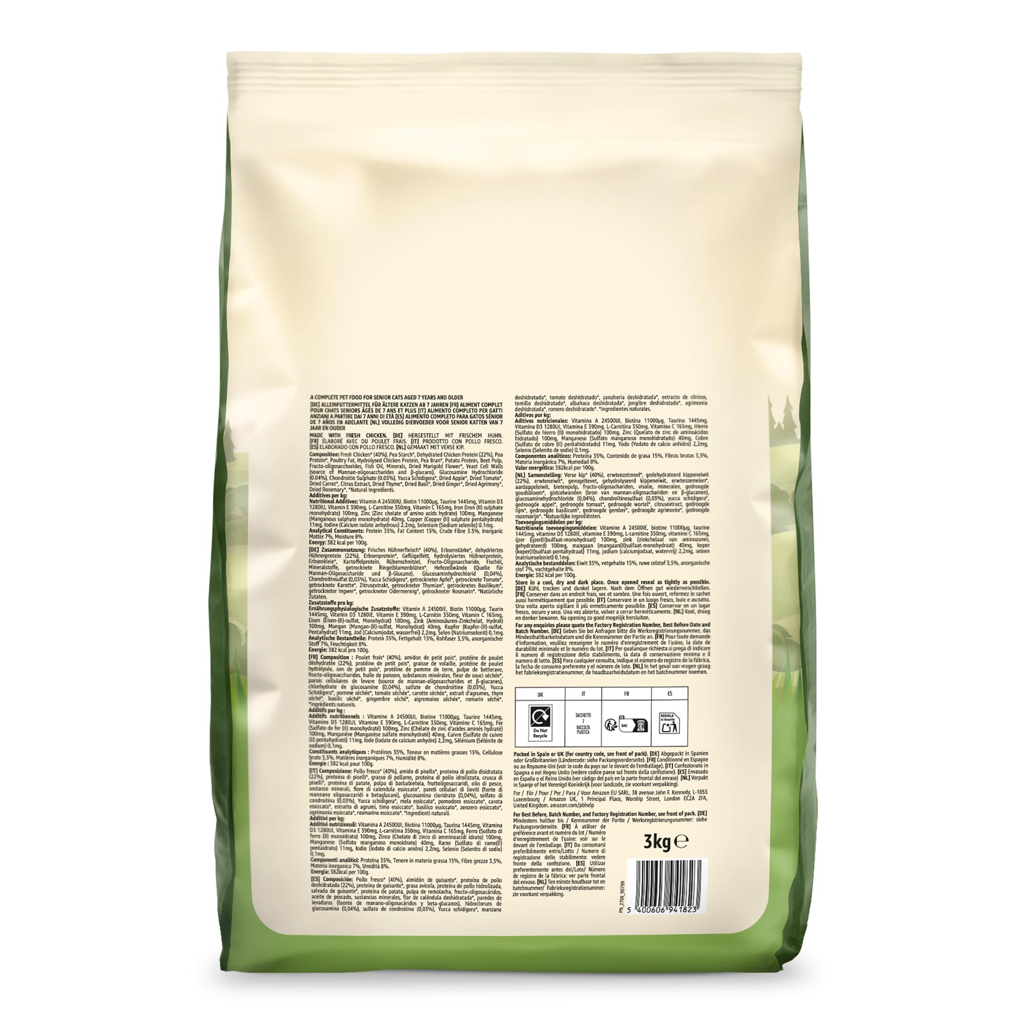 by Amazon Grainfree Recipe Dry Cat Food (Senior) with Fresh Chicken - 3kg (Anciennement une marque Lifelong, même produit)