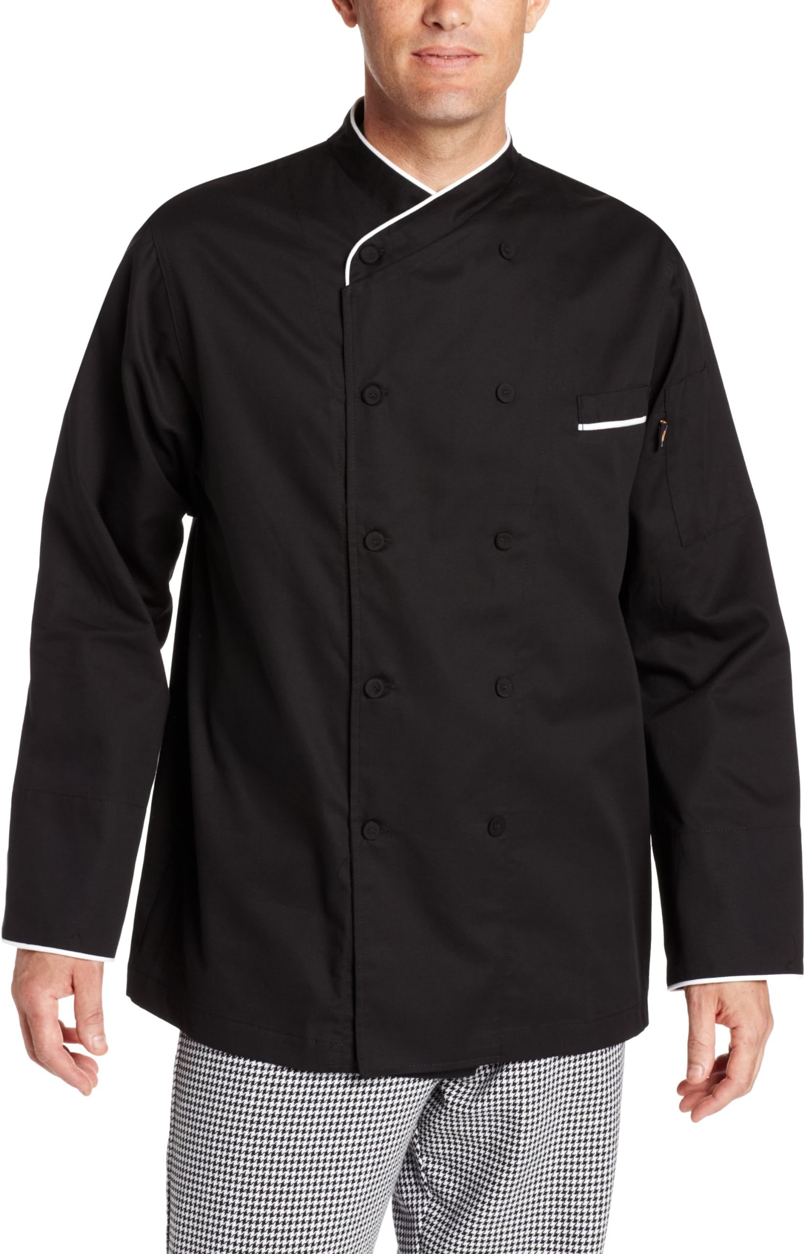 Dickies Men's Black Egyptian Cotton Chef Coat