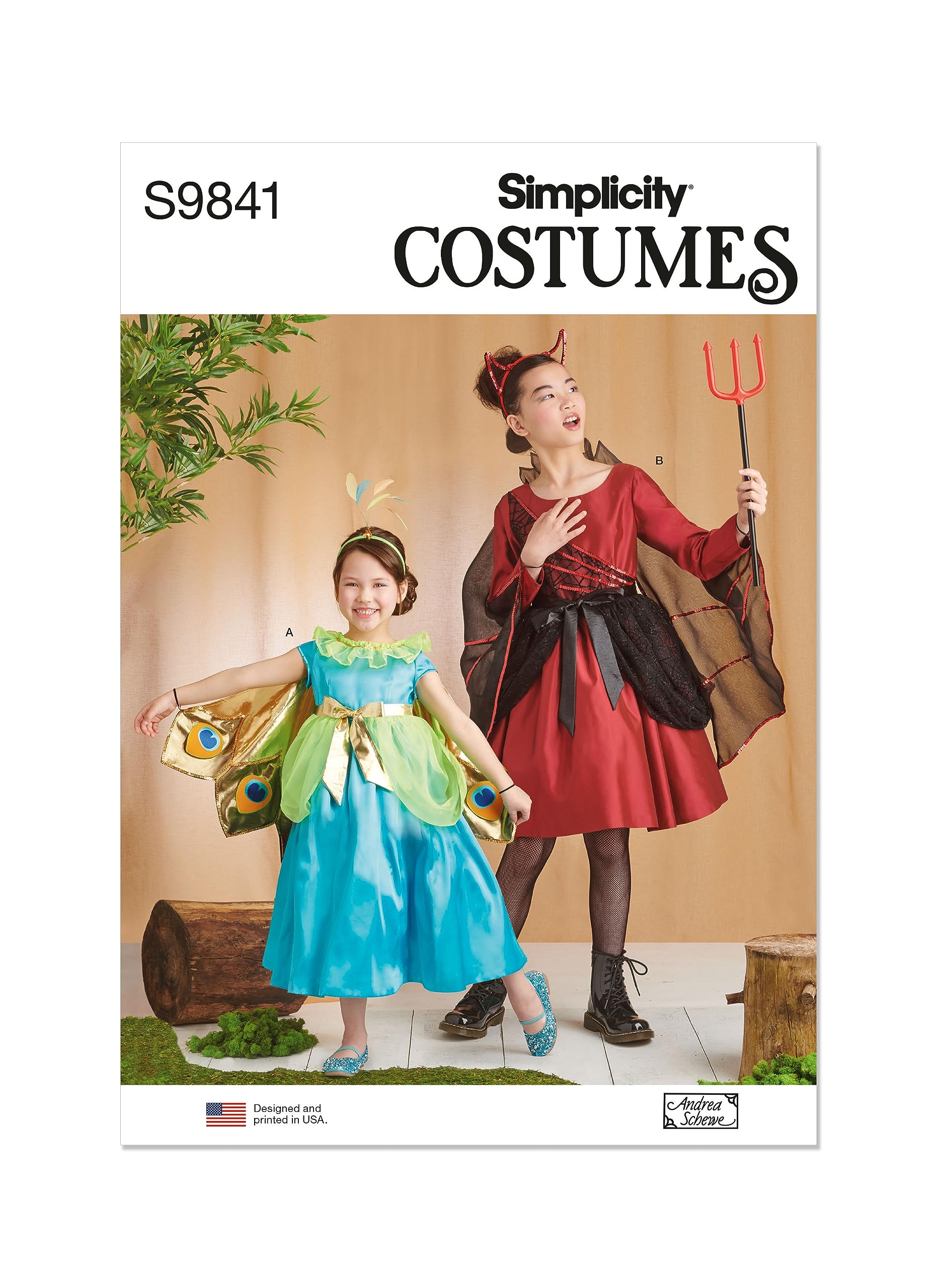 Costumes pour enfants et filles Simplicity SS9841K5 pour animer les fêtes d'anniversaire