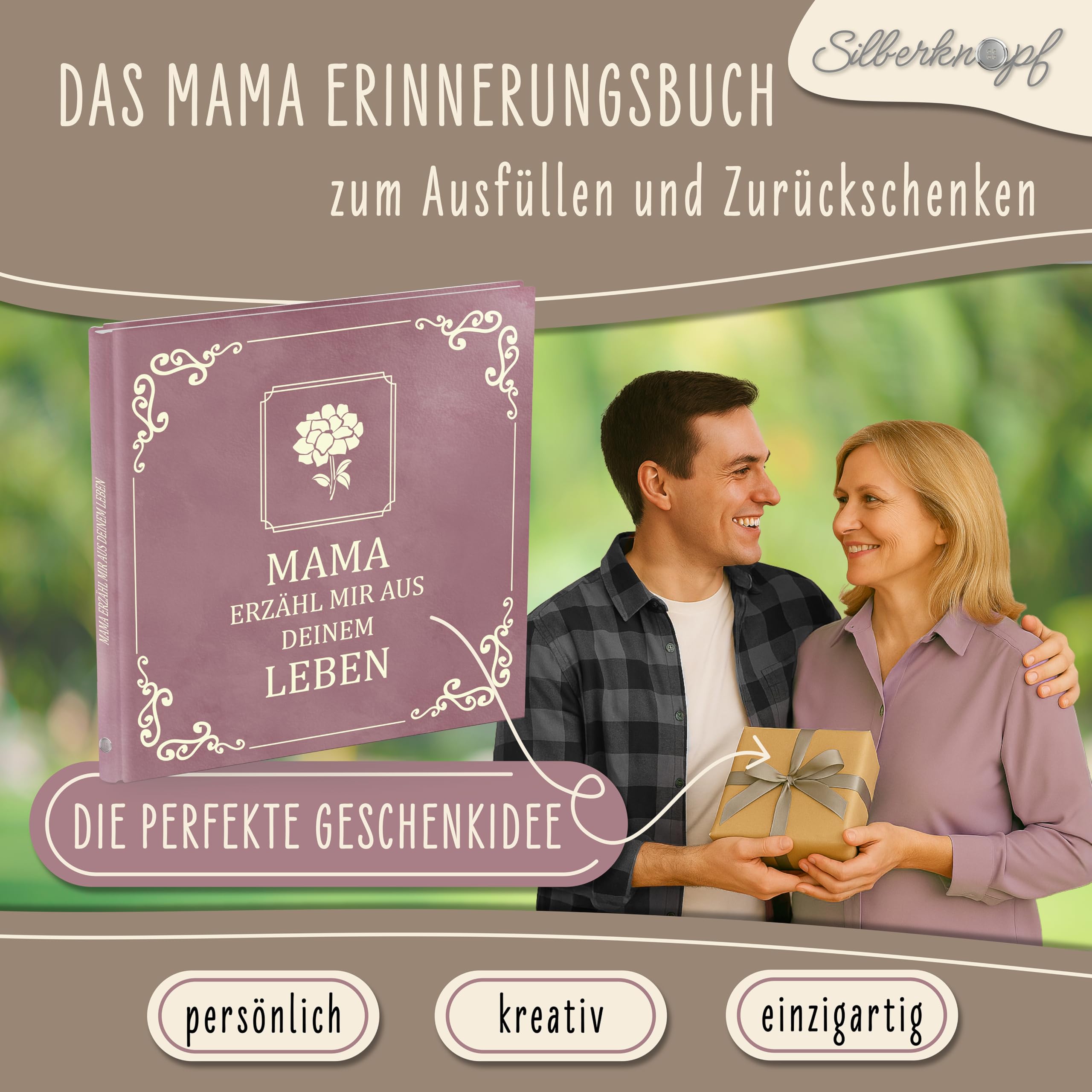 Mama erzähl mal | Erinnerungsbuch zum Ausfüllen | Mama Buch als besonderes Geschenk zum Geburtstag, Weihnachten, Muttertag | Familienbuch als einzigartige Geschenkidee