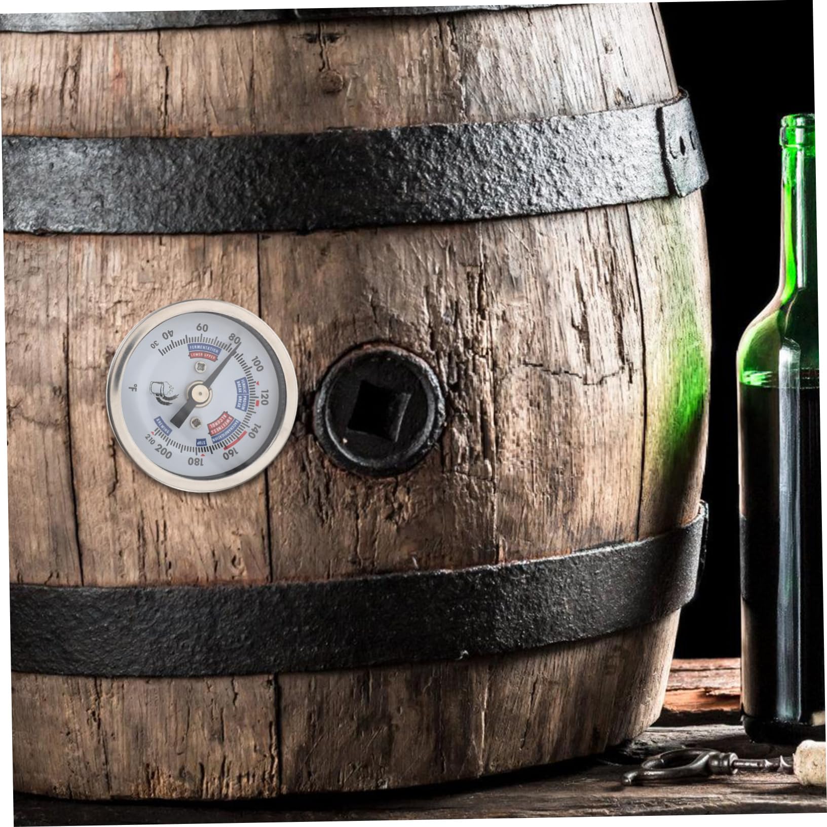 Termómetro Para Elaboración De Vino y Cerveza Casera, Acero Inoxidable 304 Anticorrosión, Doble Metal Axial, Rosca Para Olla y Barril, 2 Pulgadas, Precisión Profesional
