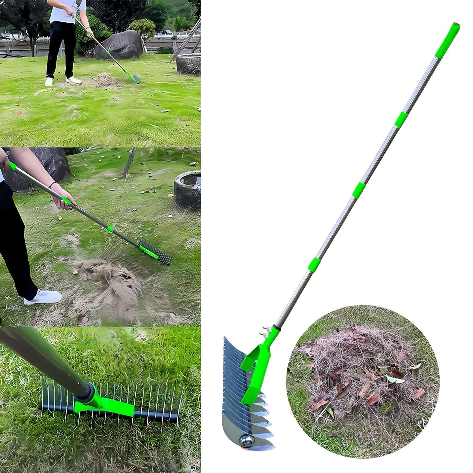 Rastrello per Fieno,Impugnatura Antiscivolo Manuale,Rastrello Rimuovi Fieno - Per Allentare il Suolo in Balcone, Giardinaggio Esterno e Cura del Prato