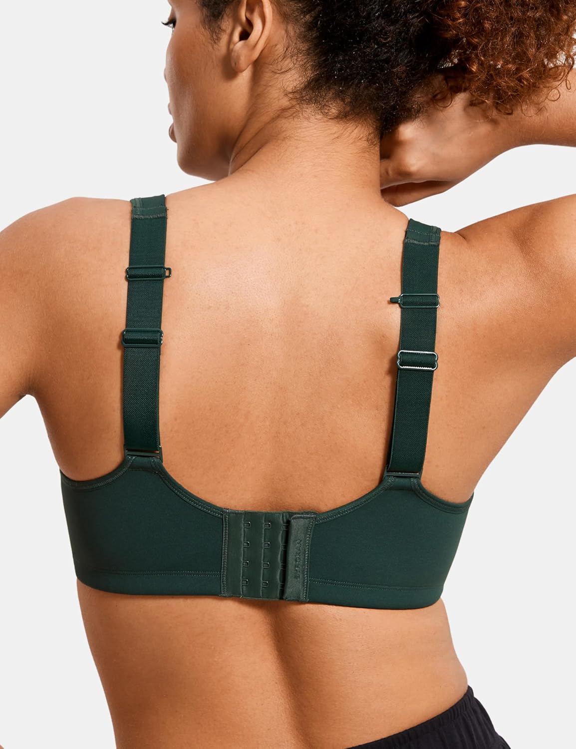 SYROKAN High Impact Sports Bras for Women No Uniboob Unlined Underwire Adjustable Cross Back Bra - Image 3