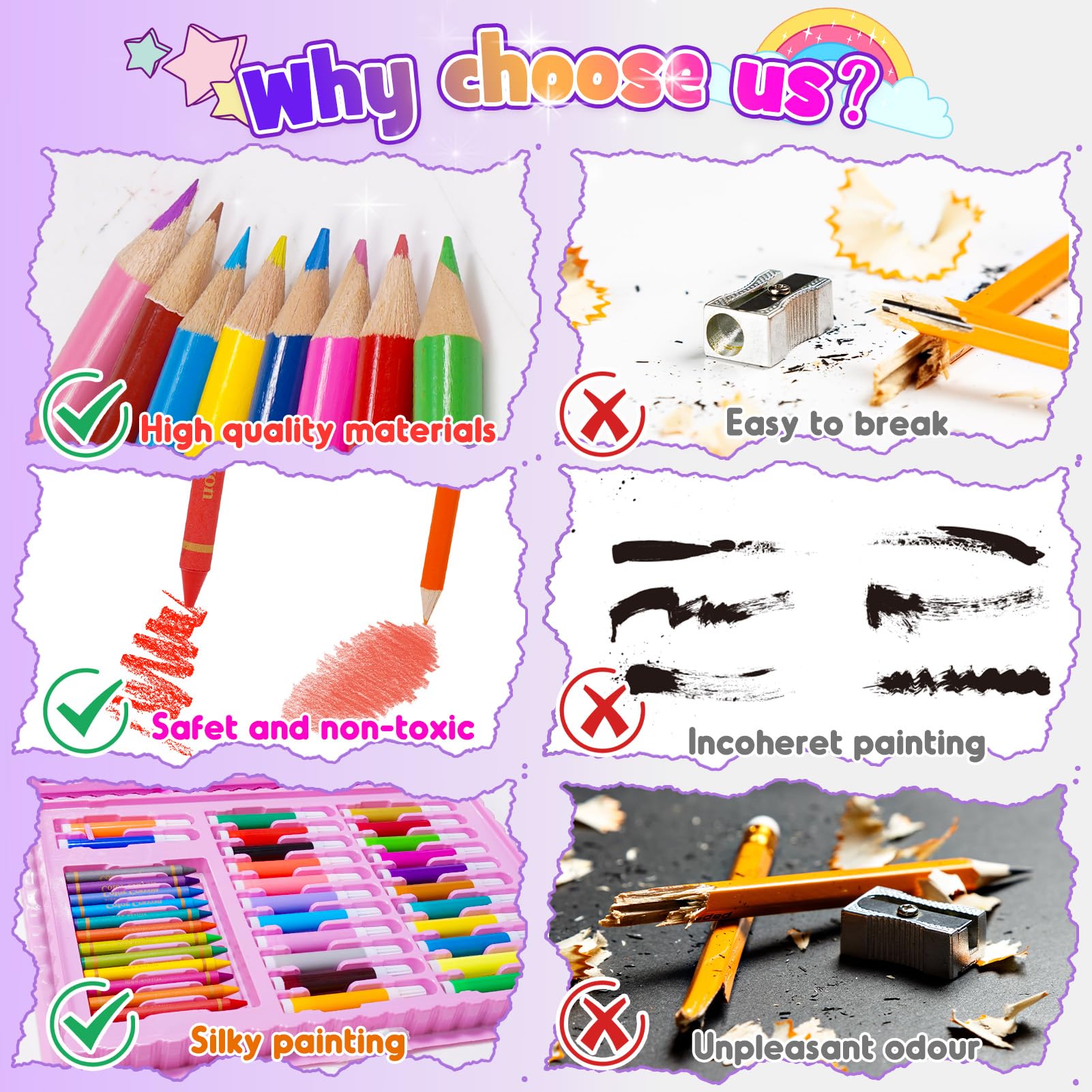 Regalo Bambina 4-10 Anni Valigetta Matite Colorate Acquerelli Giochi