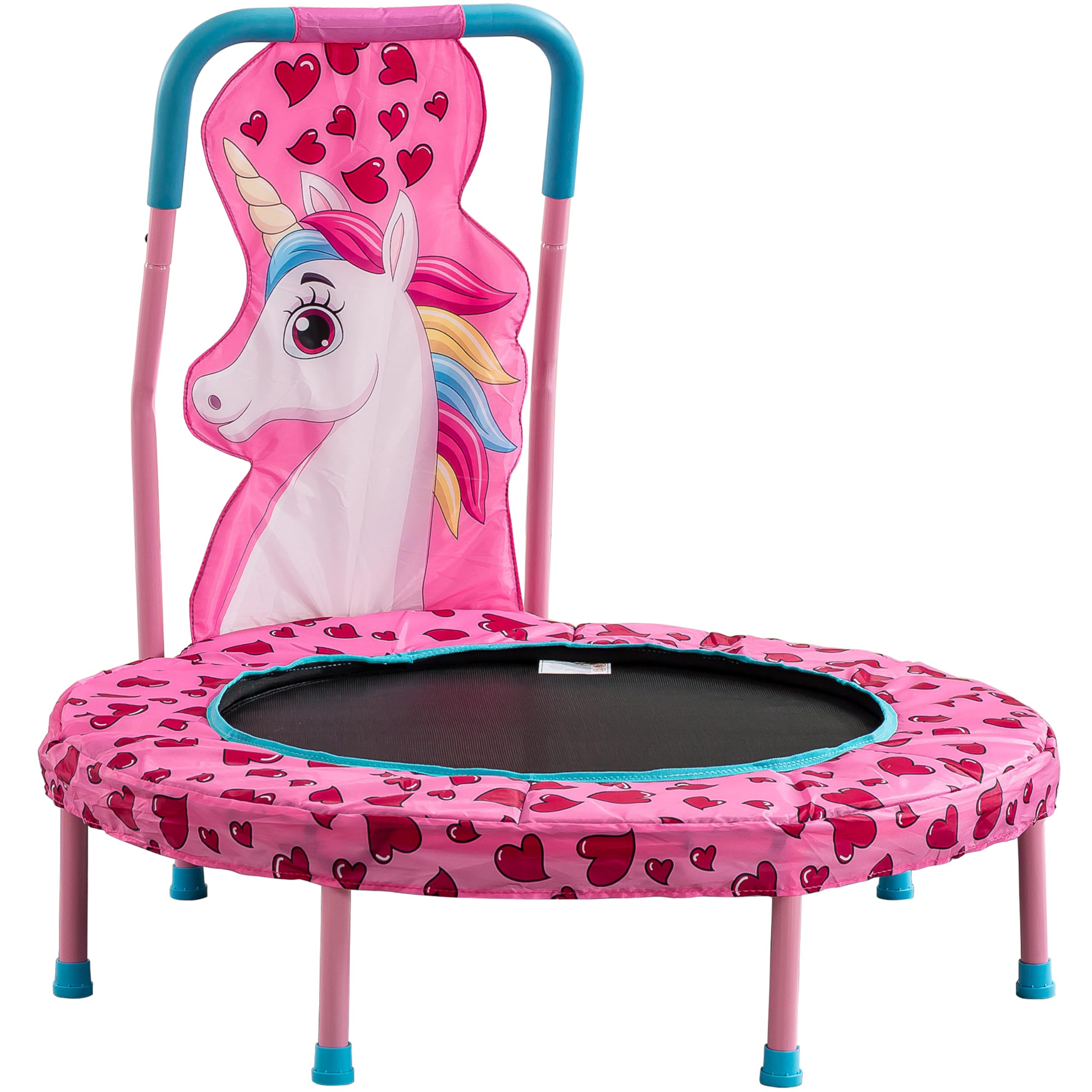 Yoluckea 36 Inch Kids Trampoline Mini Trampoline with Handle, 36'' Indoor Outdoor Trampoline for Kids, Toddler Small Mini Baby Rebounder Fitness Recreational Trampolines, Birthday Gift Ideas, Unicorn