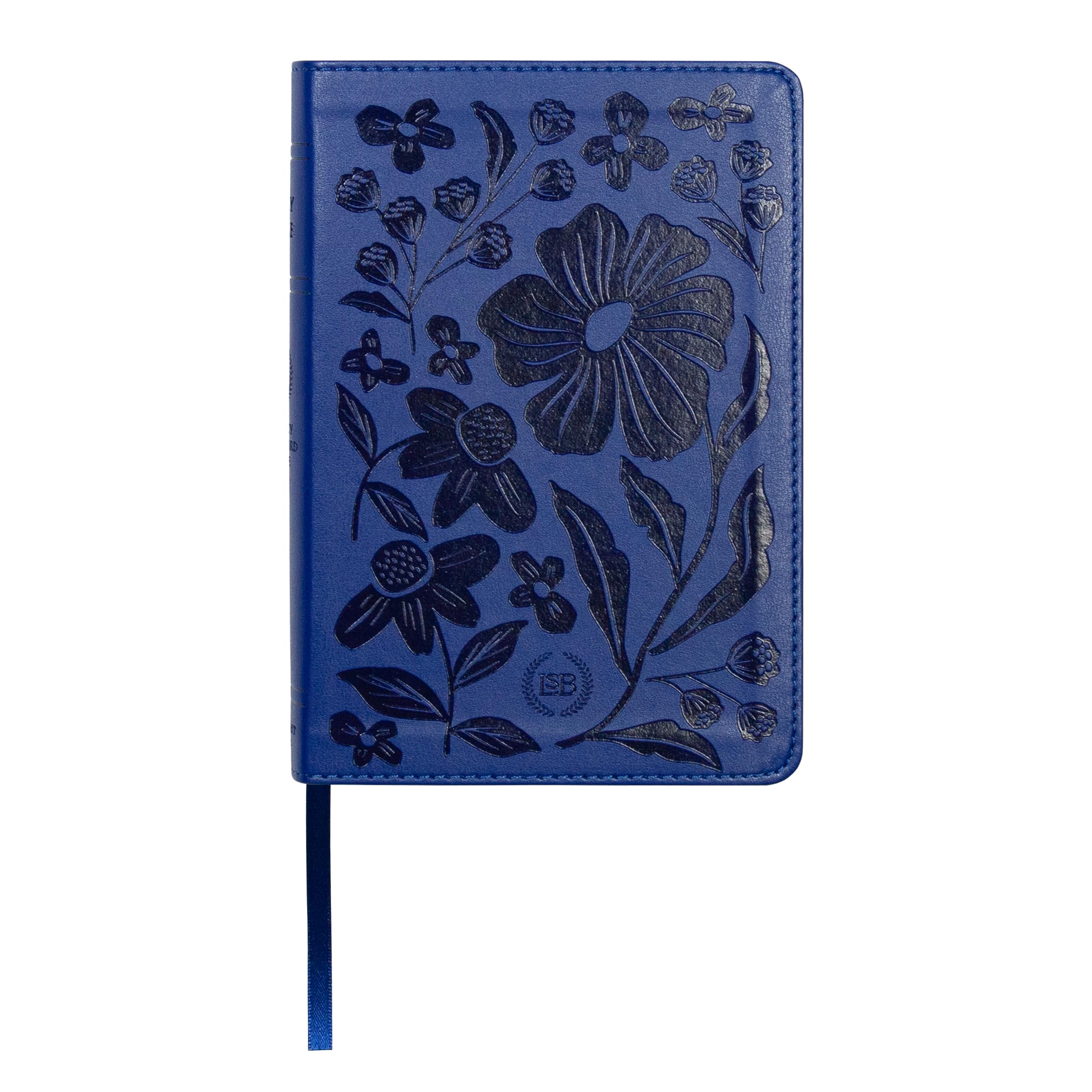 LSB Holy Bible for Women, Compact Size, Blue Floral Imitation Leather: Legacy Standard Bible in a 2-Column, Black Letter Format with Ribbon Marker